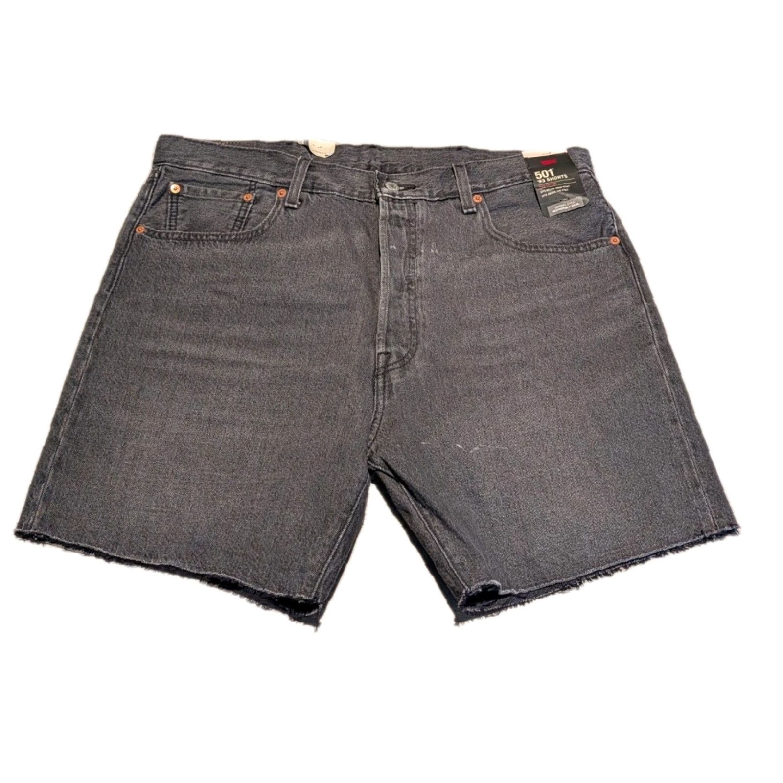 VINTAGE Levi’s 501 Original Fit Cut Off Denim Jean Shorts Black 38 Men’s 7 in Inseam 5-Pocket Denim 90s American Outdoor NWT