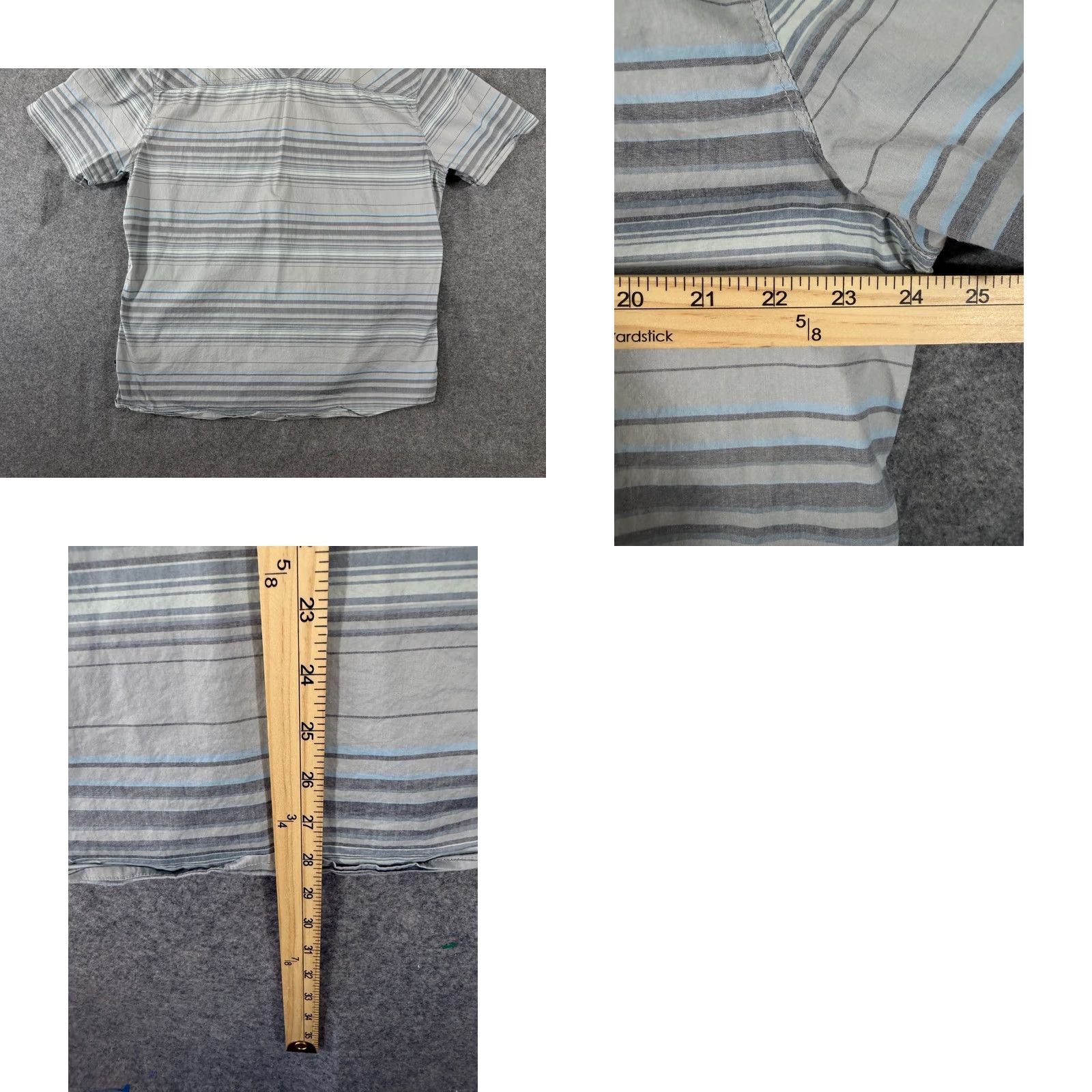 Vintage Kuhl Intriguer Shirt Mens XL Gray Striped Stretch Snap Front Short Sleeve Outdoor Logo Shirt Size US XL / EU 56 / 4 - 9 Thumbnail