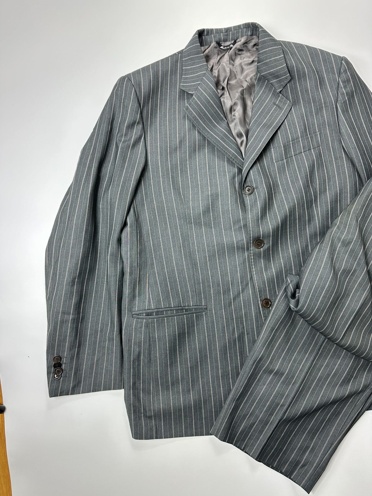 Ermenegildo Zegna Ermenegildo Zegna Tesuto Wool Suit Gray Vintage Size 42R - 4 Thumbnail