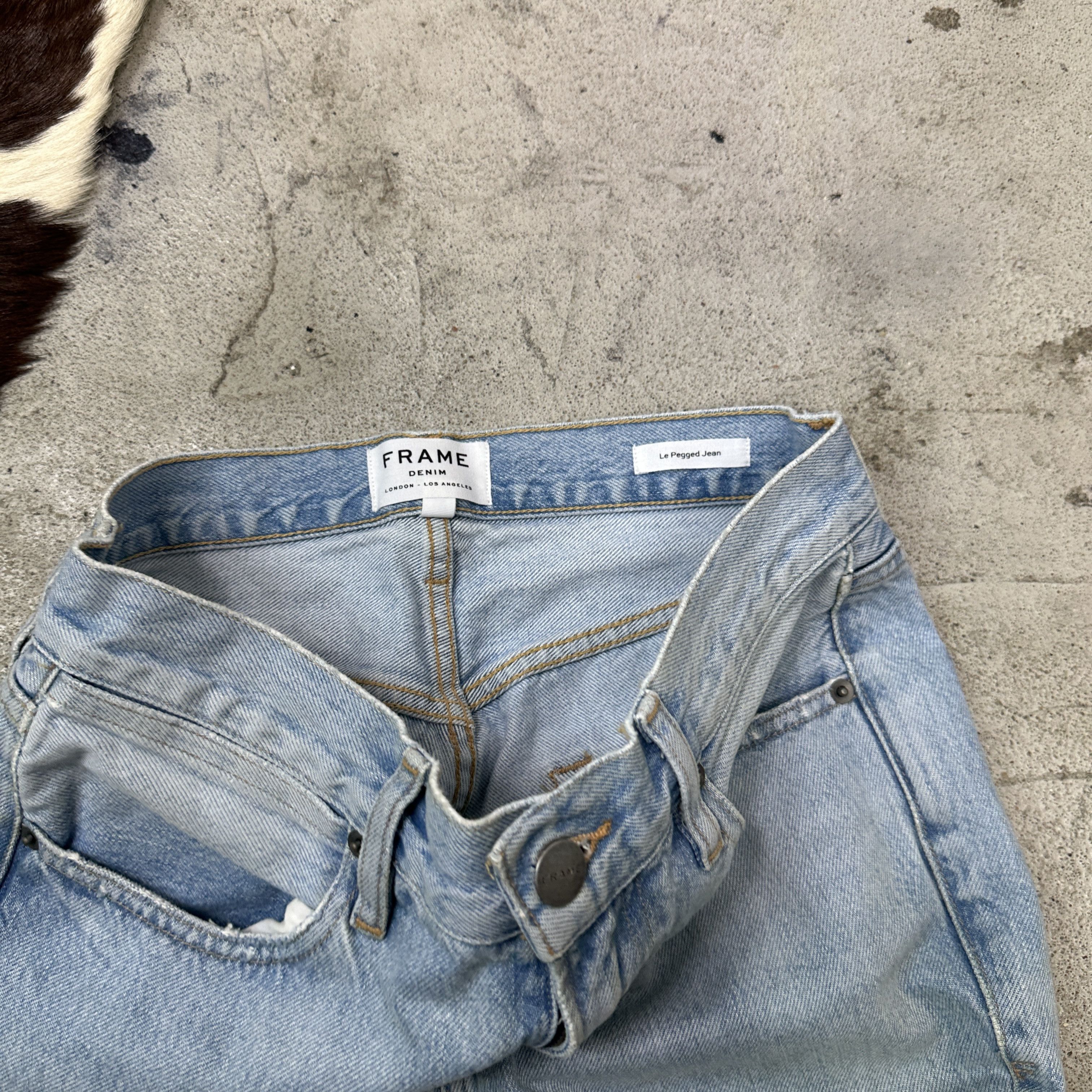Frame Vintage Denim Distressed Skinny Women's Jeans Y2K Size 24" / US 00 / IT 34 - 6 Thumbnail