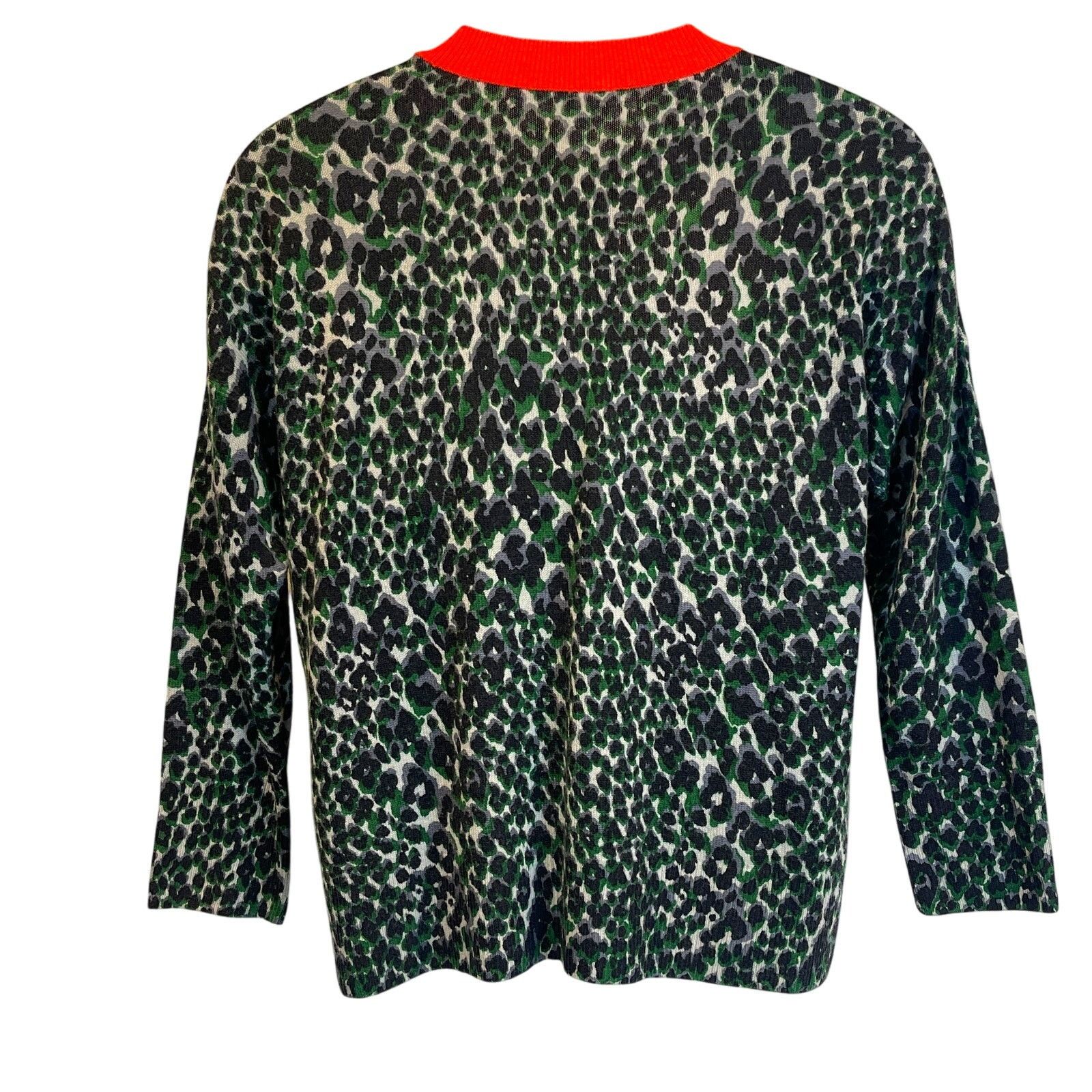 Equipment EQUIPMENT 100% Cashmere Leopard Holiday Sweater Size Med Size M / US 6-8 / IT 42-44 - 3 Thumbnail