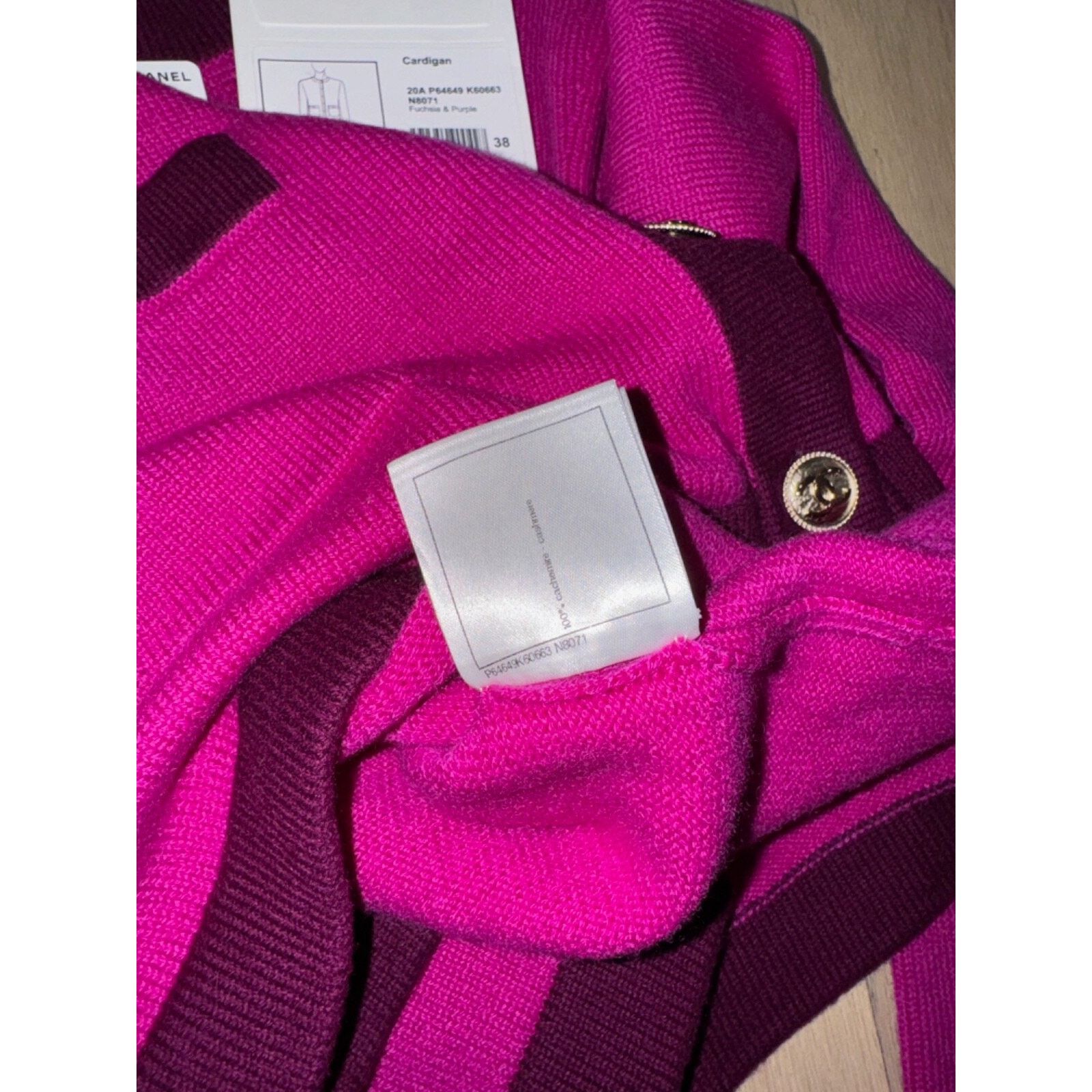 Chanel Chanel 20A Purple Pink Cashmere Gold CC Logo Long Sleeve Size XS / US 0-2 / IT 36-38 - 11 Thumbnail