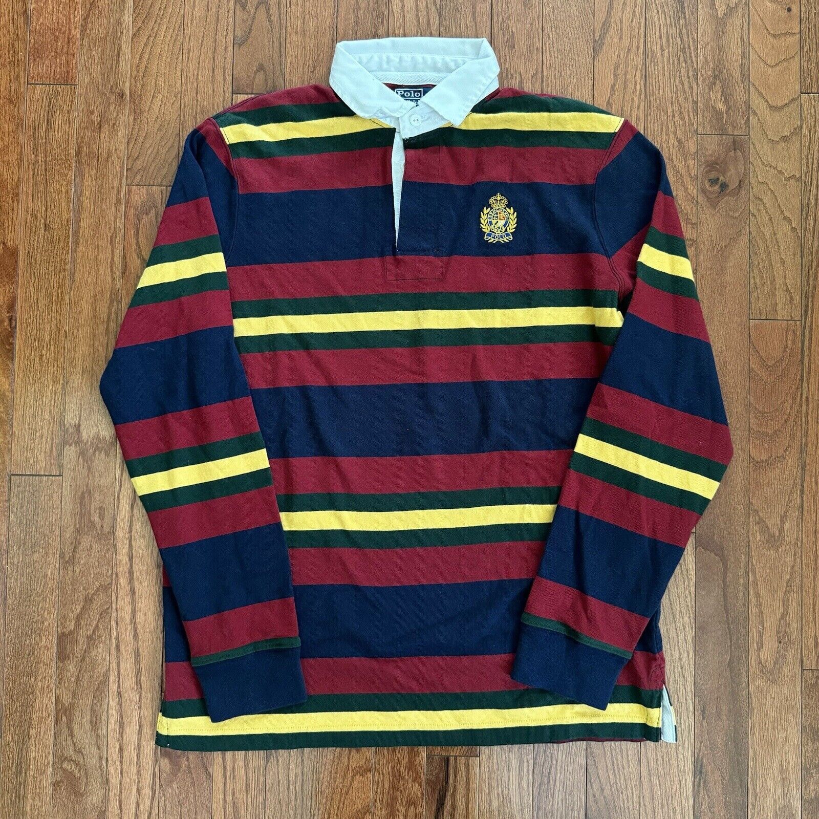 VTG Polo Ralph Lauren Long Sleeve Colorblock Polo Shirt M