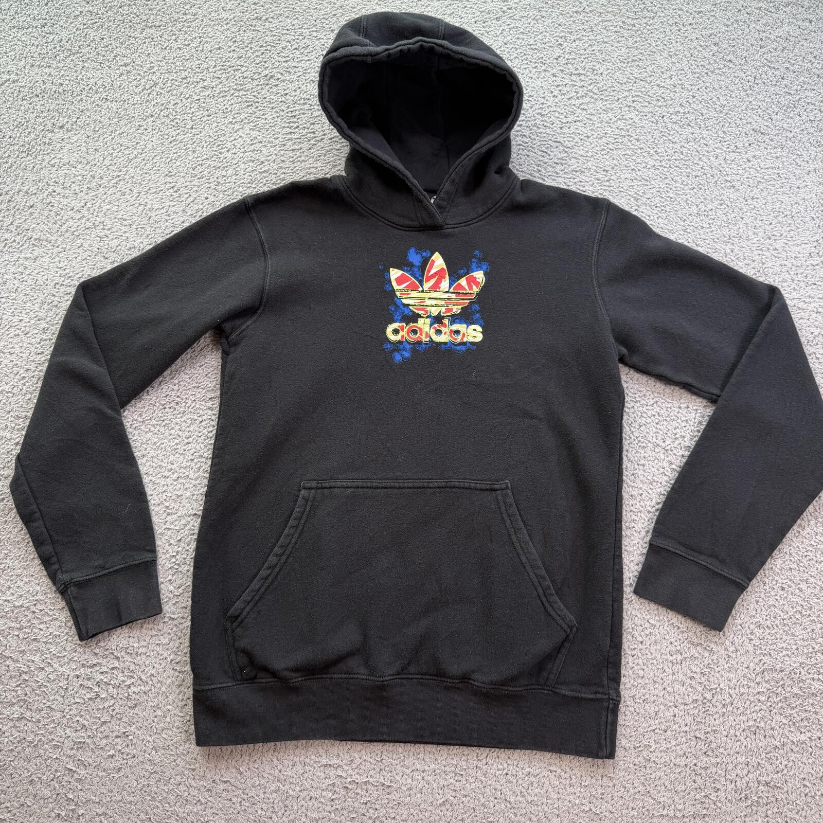 Adidas Vintage Y2K Adidas Original Hoodie Youth XL Black Sweatshirt Size US XL / EU 56 / 4 - 1 Thumbnail