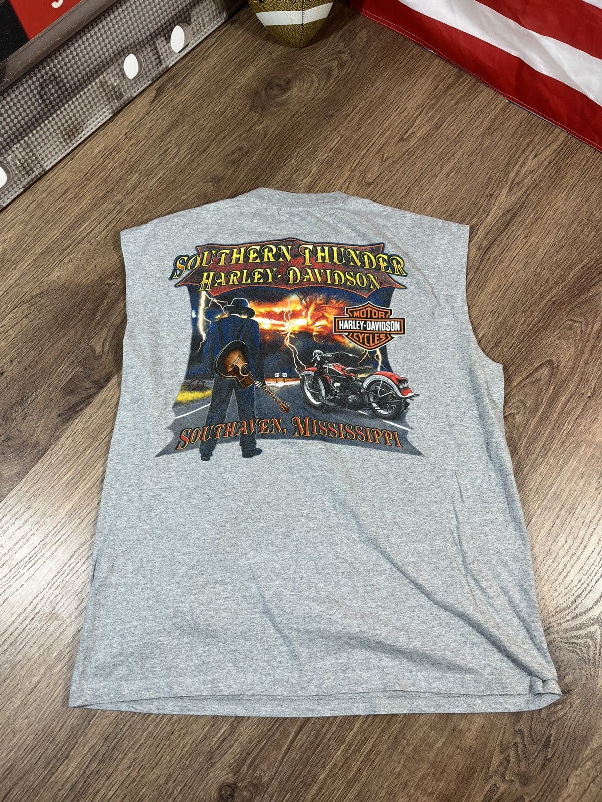 Harley Davidson × Vintage Harley Davidson Southern Trunder Southaven Mississippi Size US XXL / EU 58 / 5 - 1 Thumbnail
