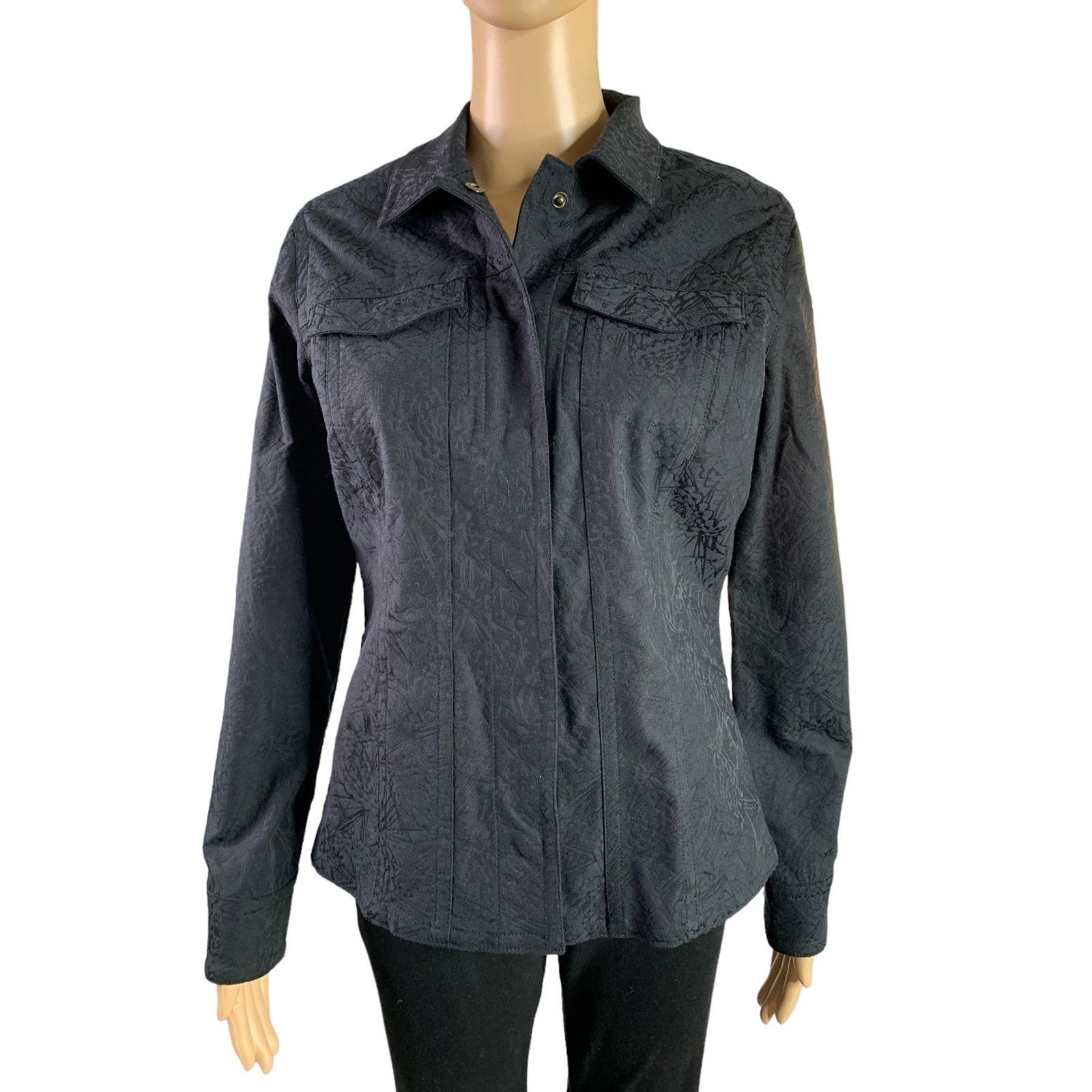 Chicos Chico's Women's Size 0 US 4 Mid-Length Jacket Black Size S / US 4 / IT 40 - 1 Thumbnail