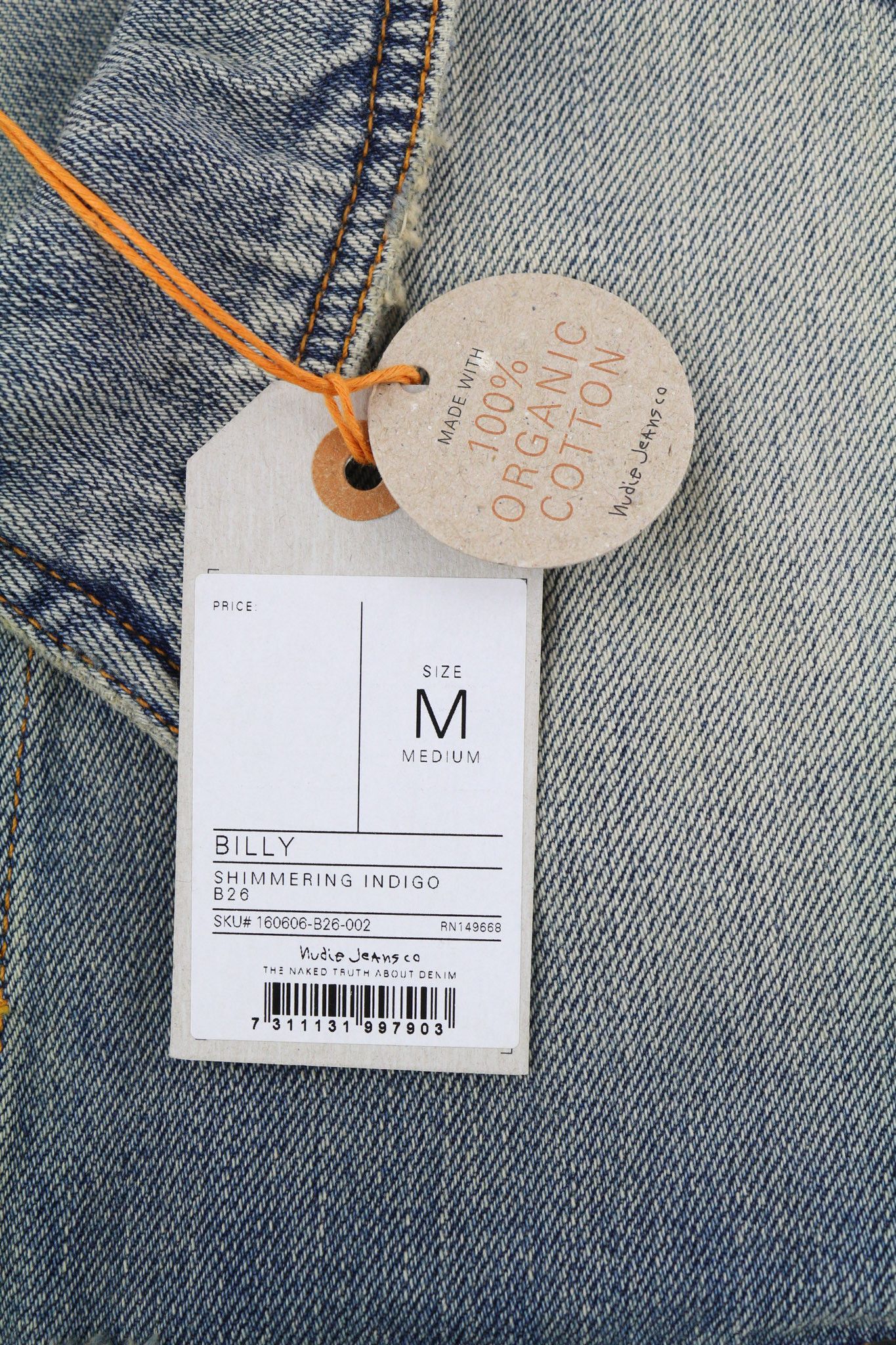 Nudie Jeans BILLY M Shimmering Indigo Washed Ripped Polo Jacket 82479 Size US M / EU 48-50 / 2 - 7 Thumbnail