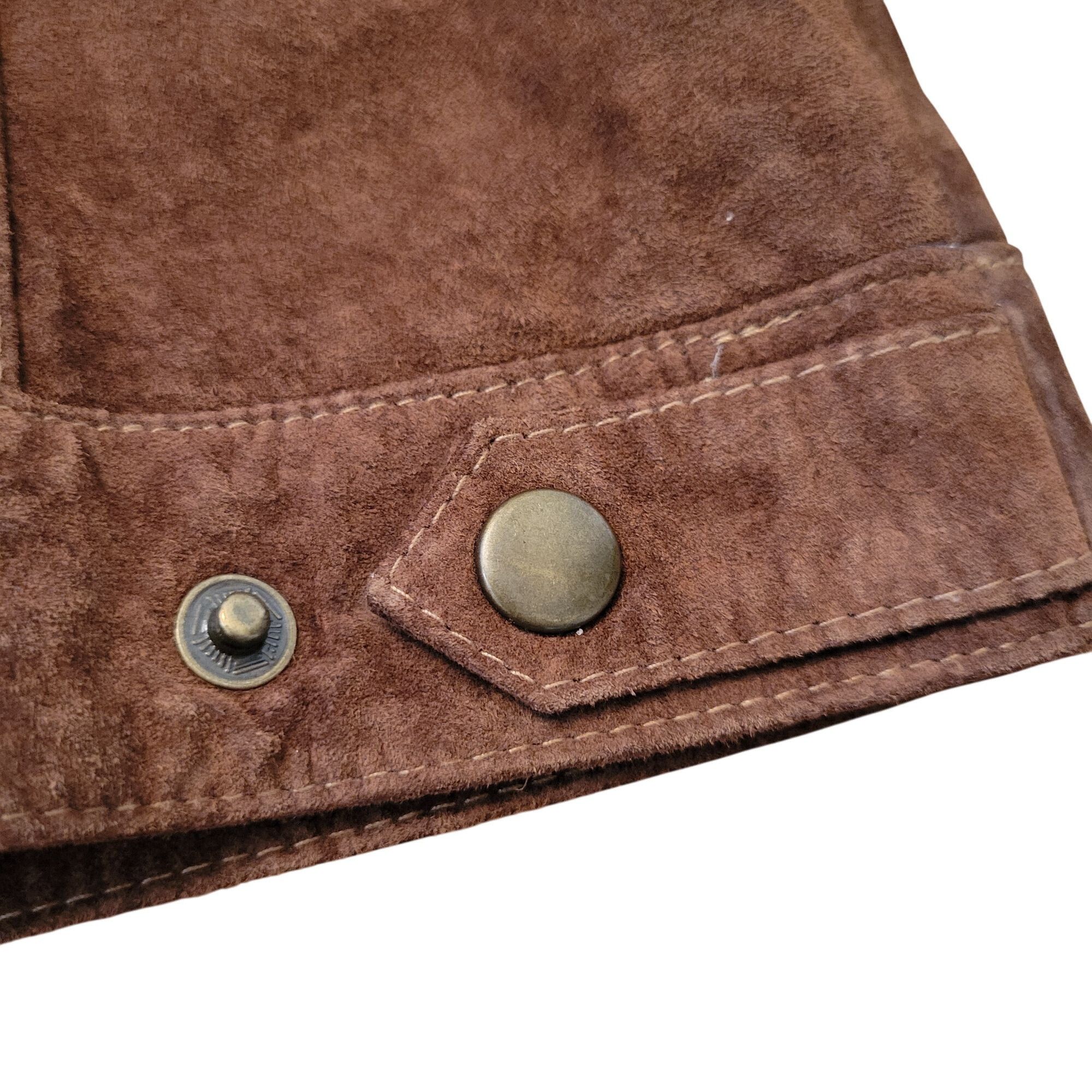Vintage NEW Vintage Clio 12 Brown Genuine Leather Suede Jacket Skirt Size XL / US 12-14 / IT 48-50 - 10 Thumbnail
