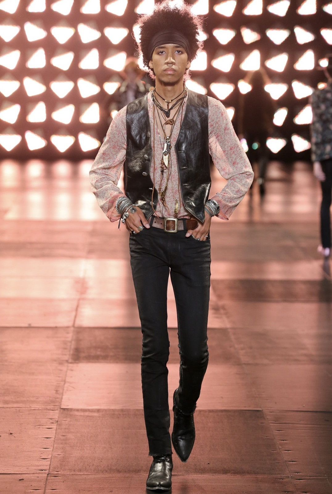 Saint Laurent Paris *RARE* Saint Laurent SS15 Psych Rock Leather Vest Sz. 50 Size US M / EU 48-50 / 2 - 1 Thumbnail