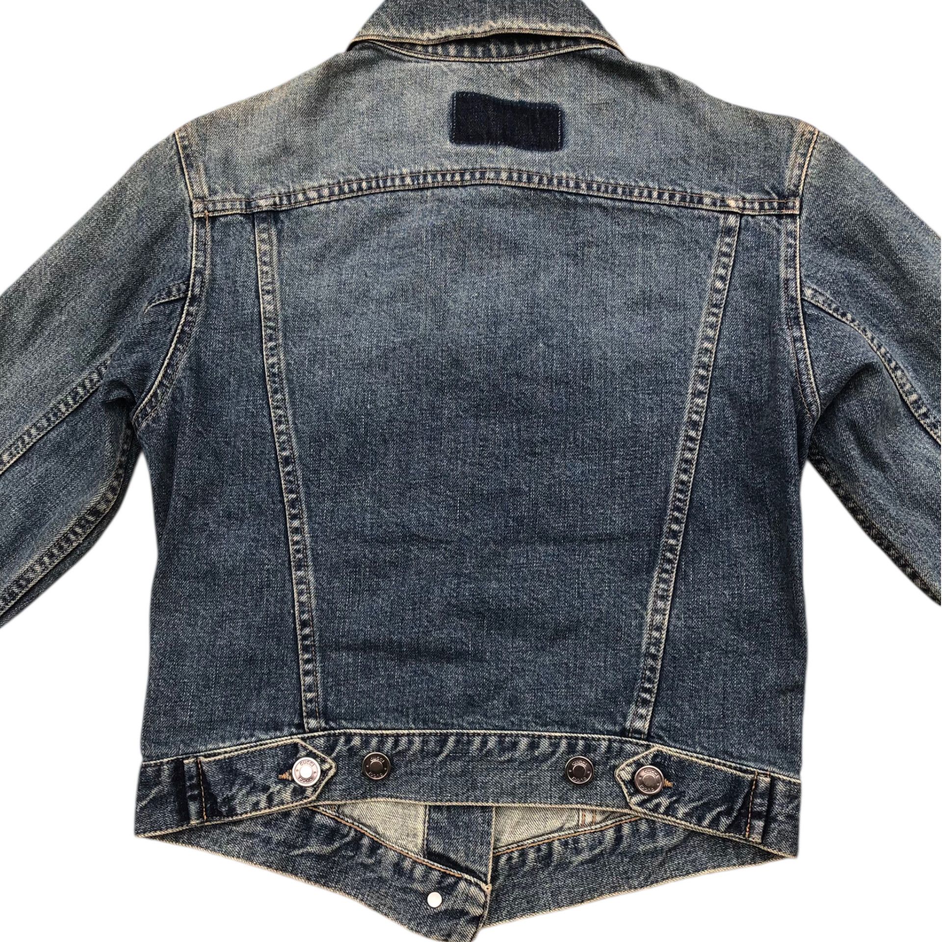 Gucci 💯Vintage GUCCI TOM FORD 00s Blue Cropped Denim Jacket Shirt Size S / US 4 / IT 40 - 4 Thumbnail