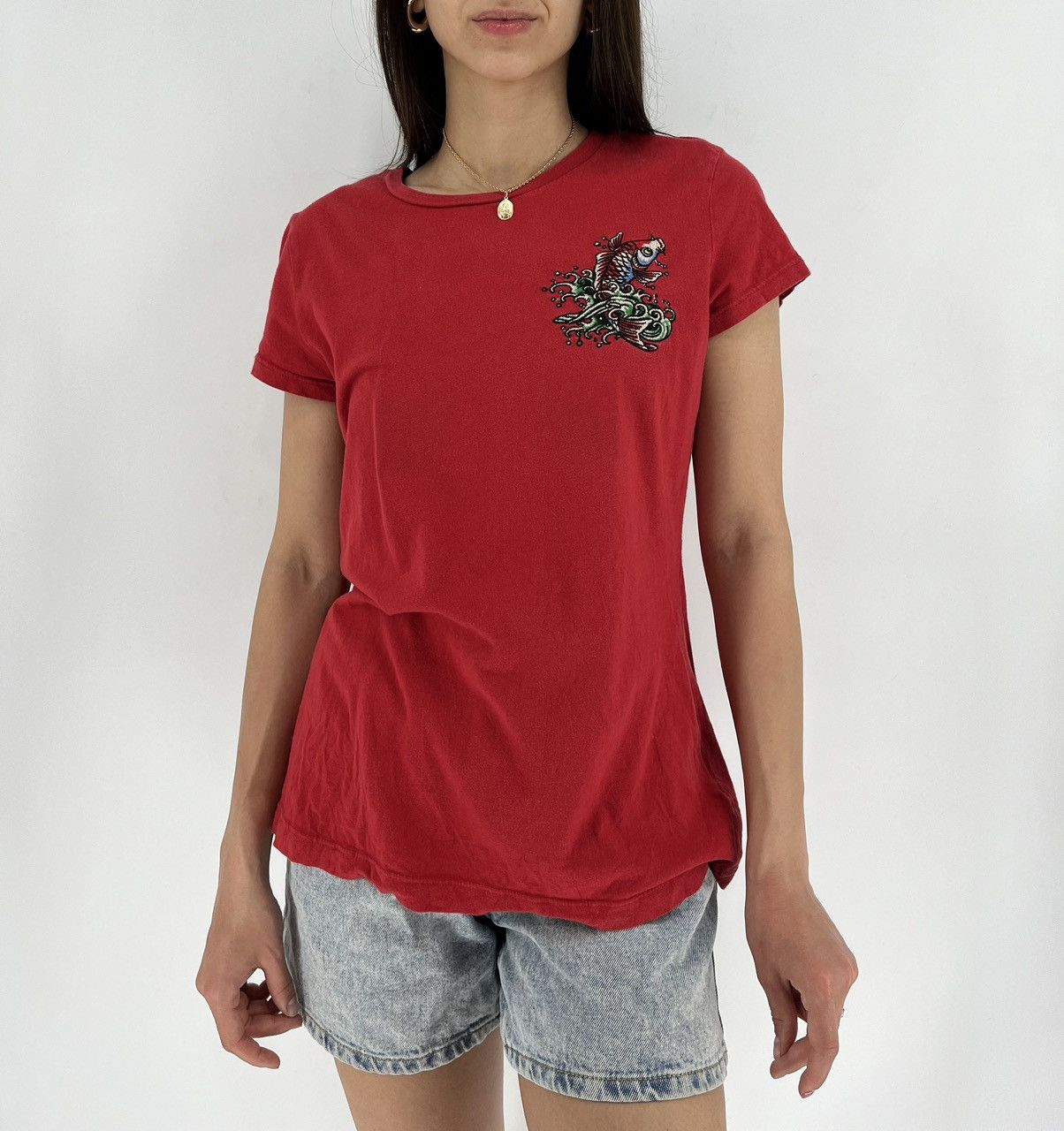 Affliction × Christian Audigier × Ed Hardy Vintage Y2K Christian Audigier Women’s Rhinestones T-Shirt Size L / US 10 / IT 46 - 2 Thumbnail