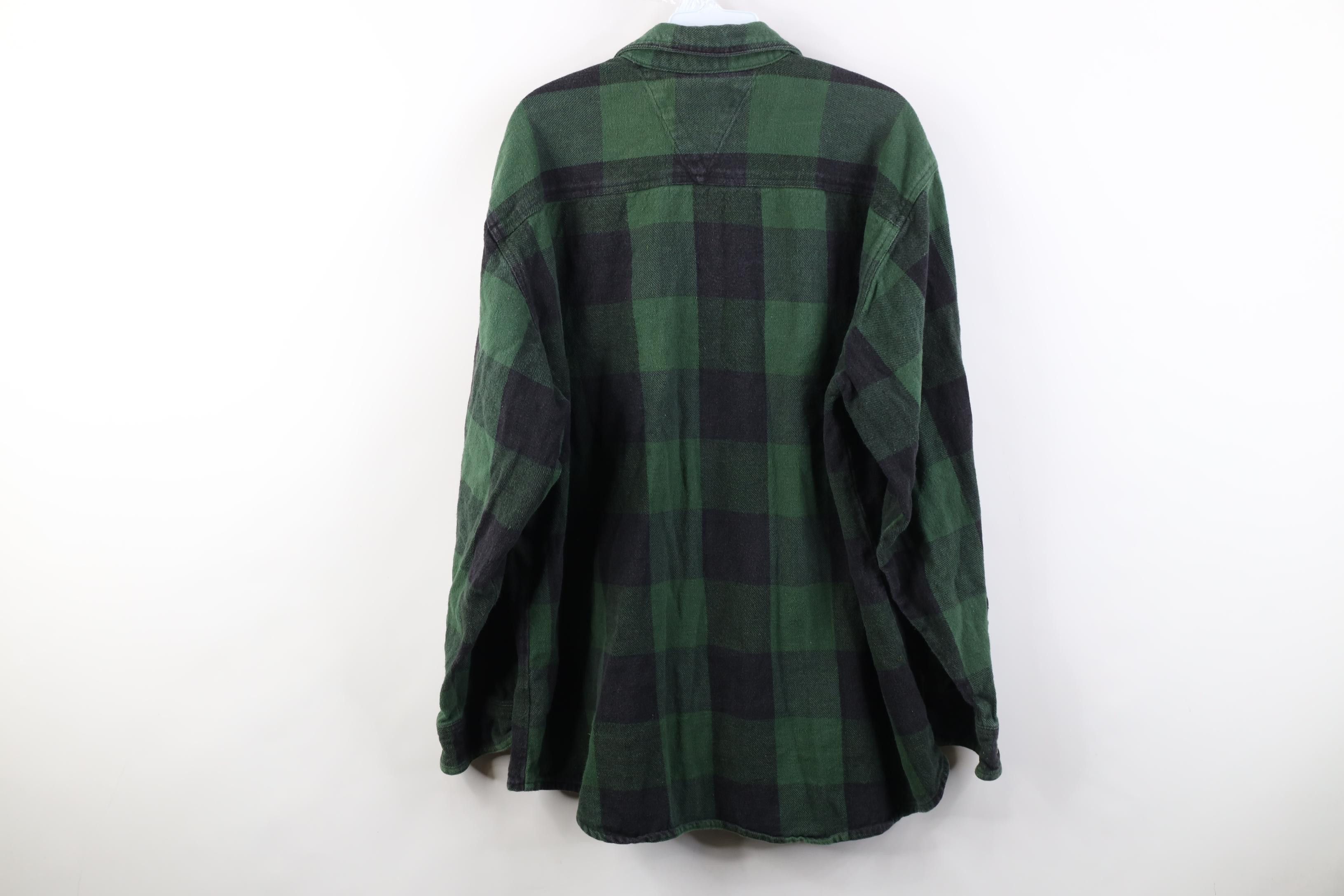 Vintage Vintage 90s Streetwear Heavyweight Button Shirt Green Plaid Size US XL / EU 56 / 4 - 10 Thumbnail