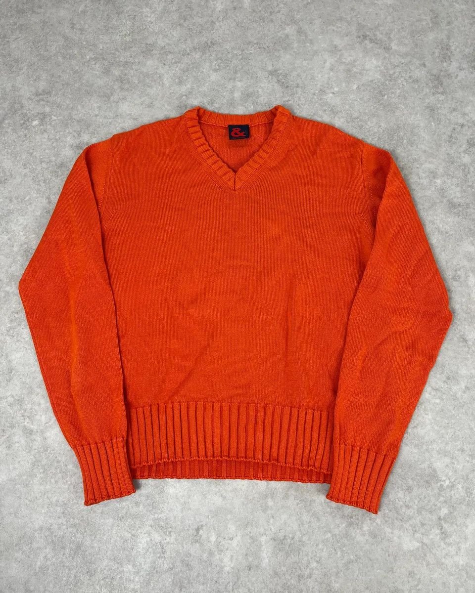 Dolce & Gabbana 1990s Dolce & Gabbana Orange V Neck Wool Sweater Size US M / EU 48-50 / 2 - 1 Thumbnail
