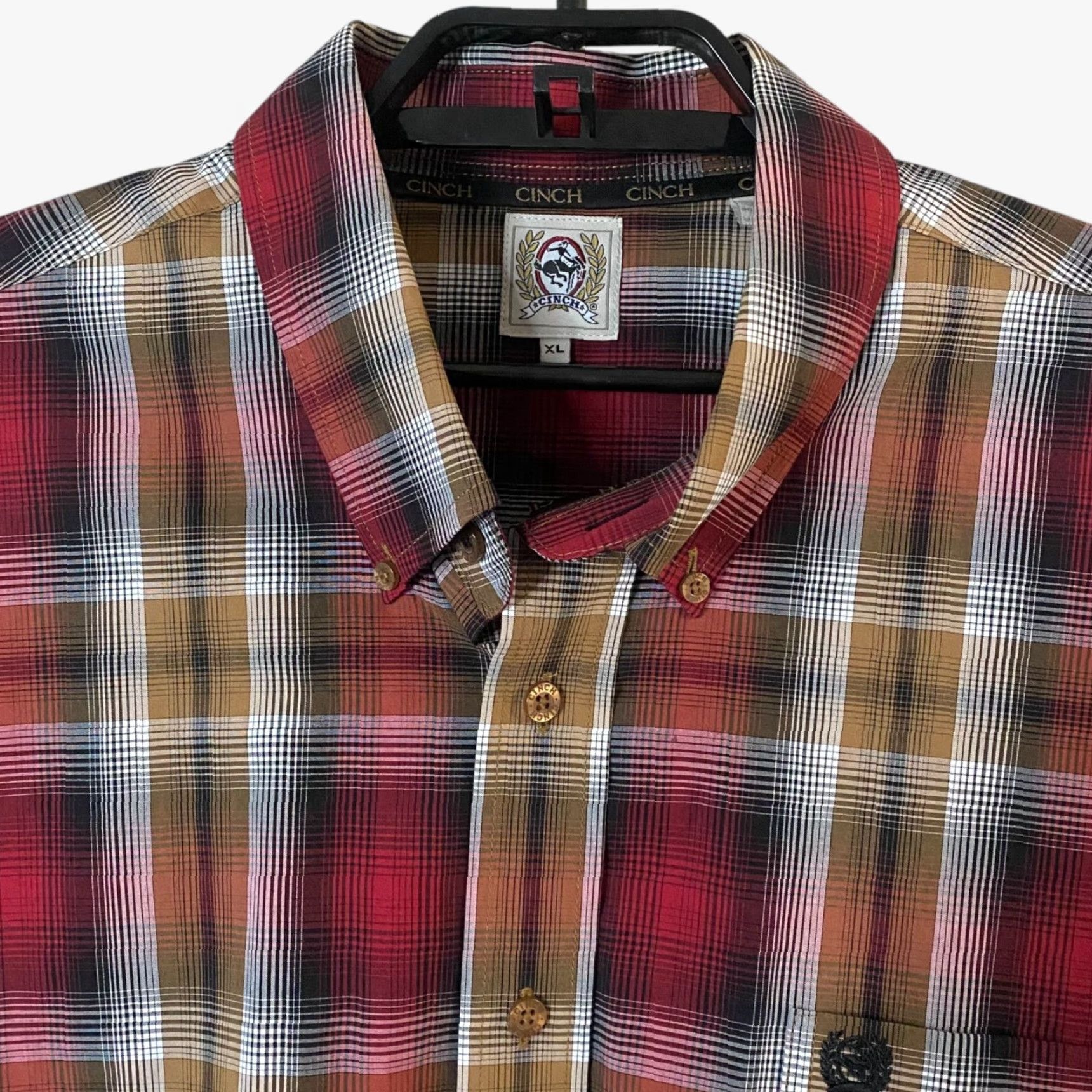Vintage VINTAGE Cinch Plaid Button-Up Shirt Red Men's XL Reversible Paisley Cuffs Classic Western Size US XL / EU 56 / 4 - 5 Thumbnail