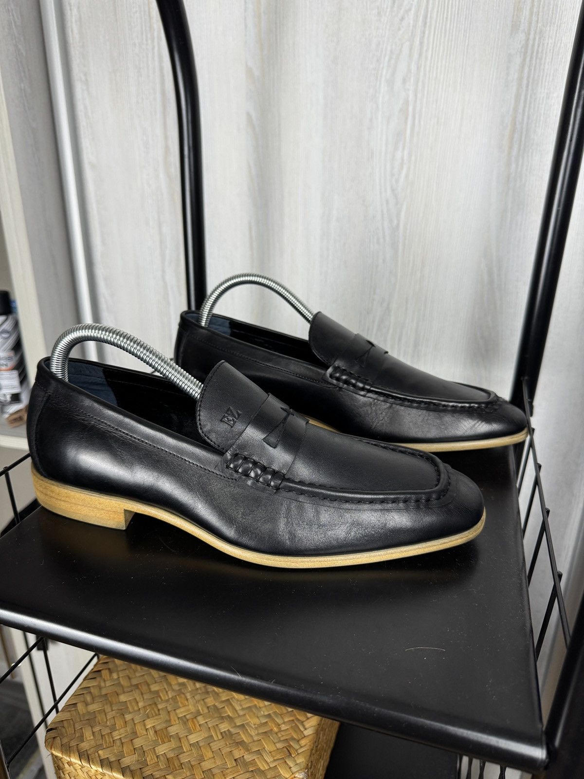 Ermenegildo Zegna Ermenegildo Zegna black leather good year moccasins loafers Size US 7 / EU 40 - 3 Thumbnail