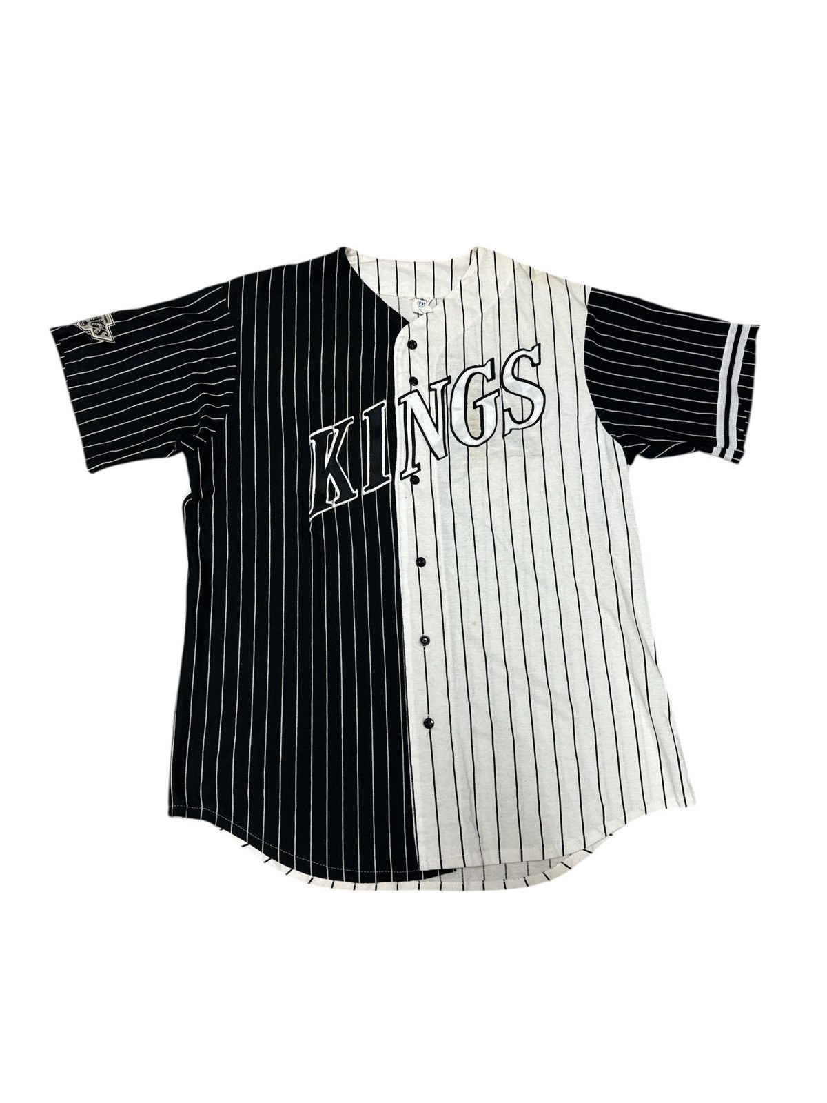 Majestic × NHL × Vintage 1980s LOS ANGELES KINGS PINSTRIPES BASEBALL JERSEY XL Size US XL / EU 56 / 4 - 1 Thumbnail