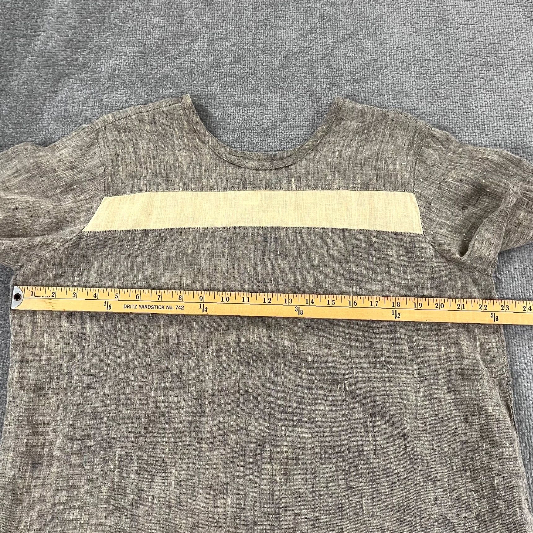 FLAX FLAX Shirt Women Small Brown 100% Linen Blouse Top Lagenlook Short Sleeve Jeanne Shirt (Regular) Womens Size S / US 4 / IT 40 - 4 Thumbnail