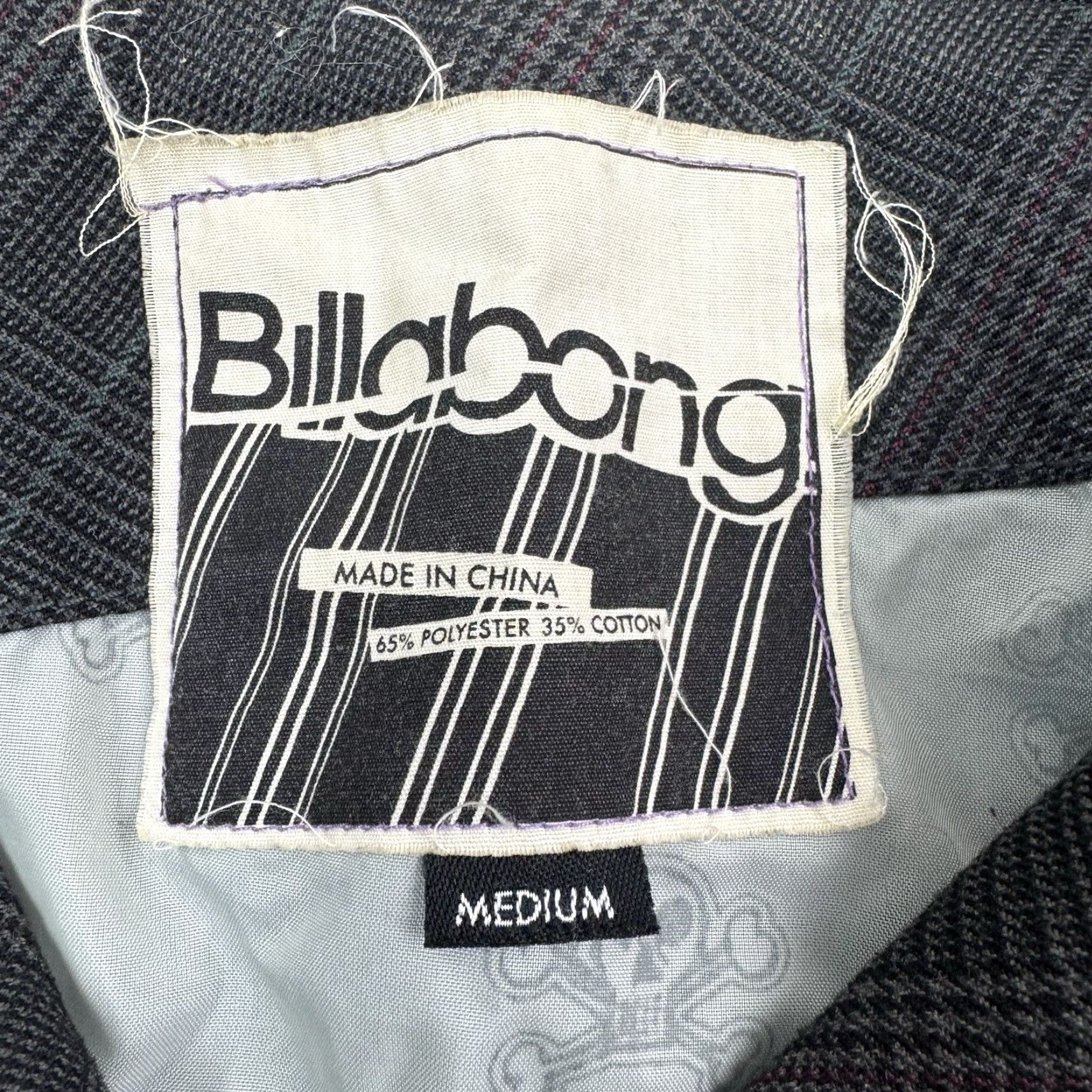 Billabong VINTAGE Billabong Jacket Adult M Plaid Full Zip Grunge Surf Hipster Collar Mens Size US M / EU 48-50 / 2 - 6 Thumbnail