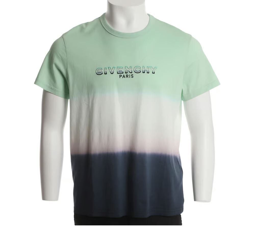Givenchy Tricolor Dip Dye Flocked Logo Oversized T-Shirt Size XS / US 0-2 / IT 36-38 - 2 Thumbnail