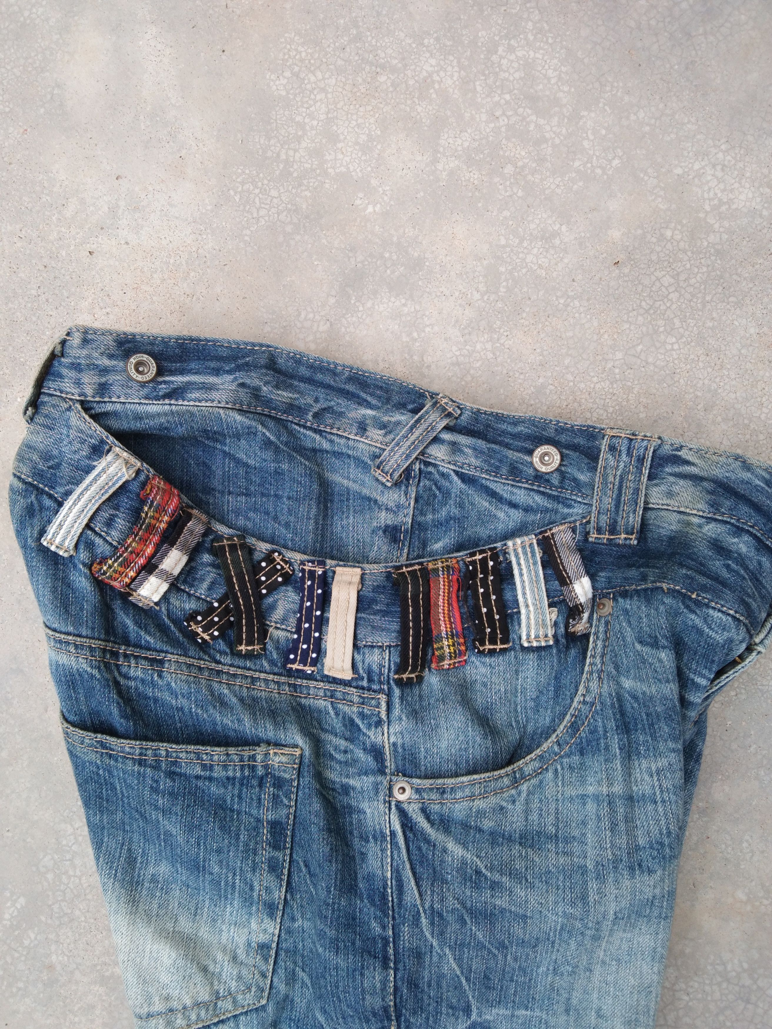 Japanese Brand × Vintage Vintage Distressed Japan Retro Punk Jeans Double Waist Denim Size US 30 / EU 46 - 6 Thumbnail