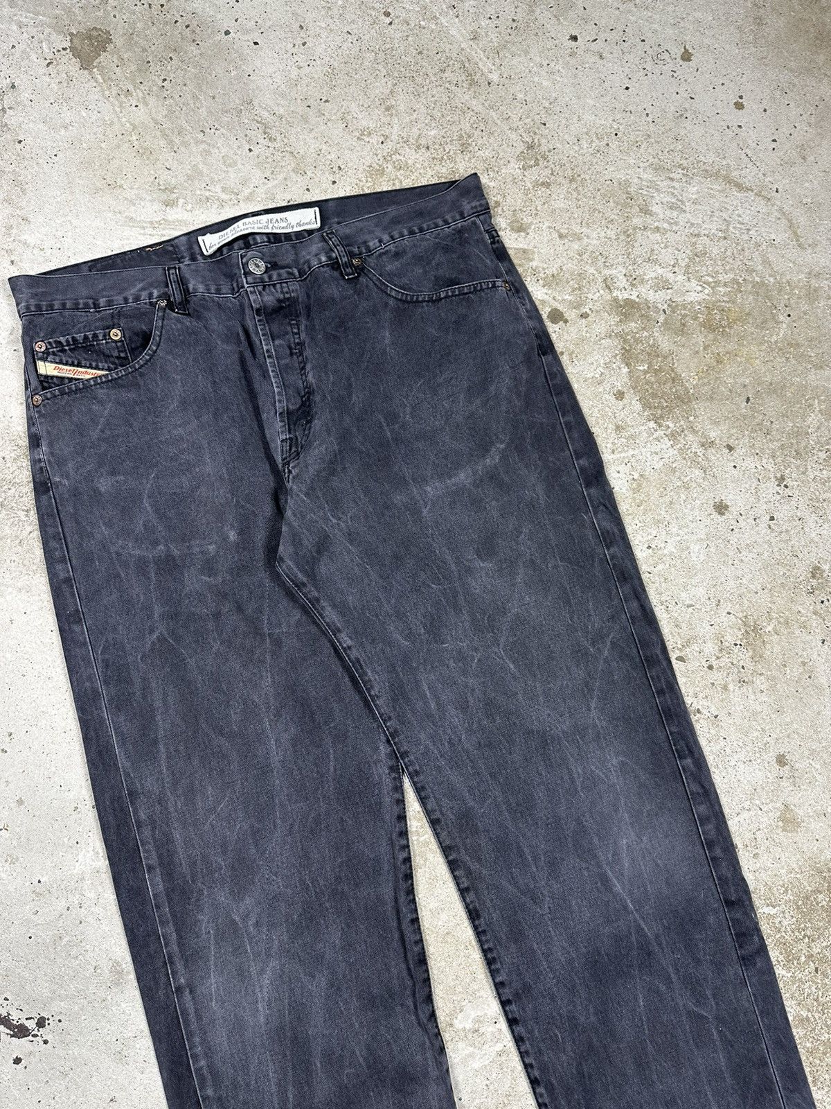 Diesel × Vintage ‼️ Vintage 90s Diesel Washed Black Grey Denim Pants Size US 38 / EU 54 - 6 Thumbnail