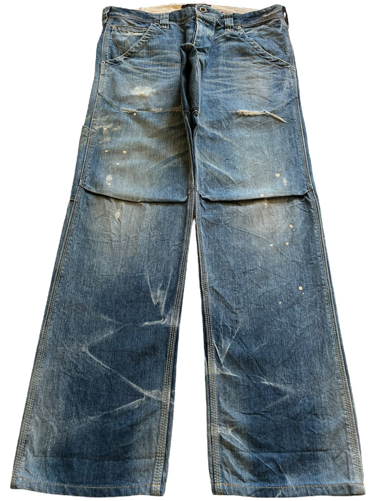 Vintage Japanese Brand Acid Wash Carpenter Baggy Jeans