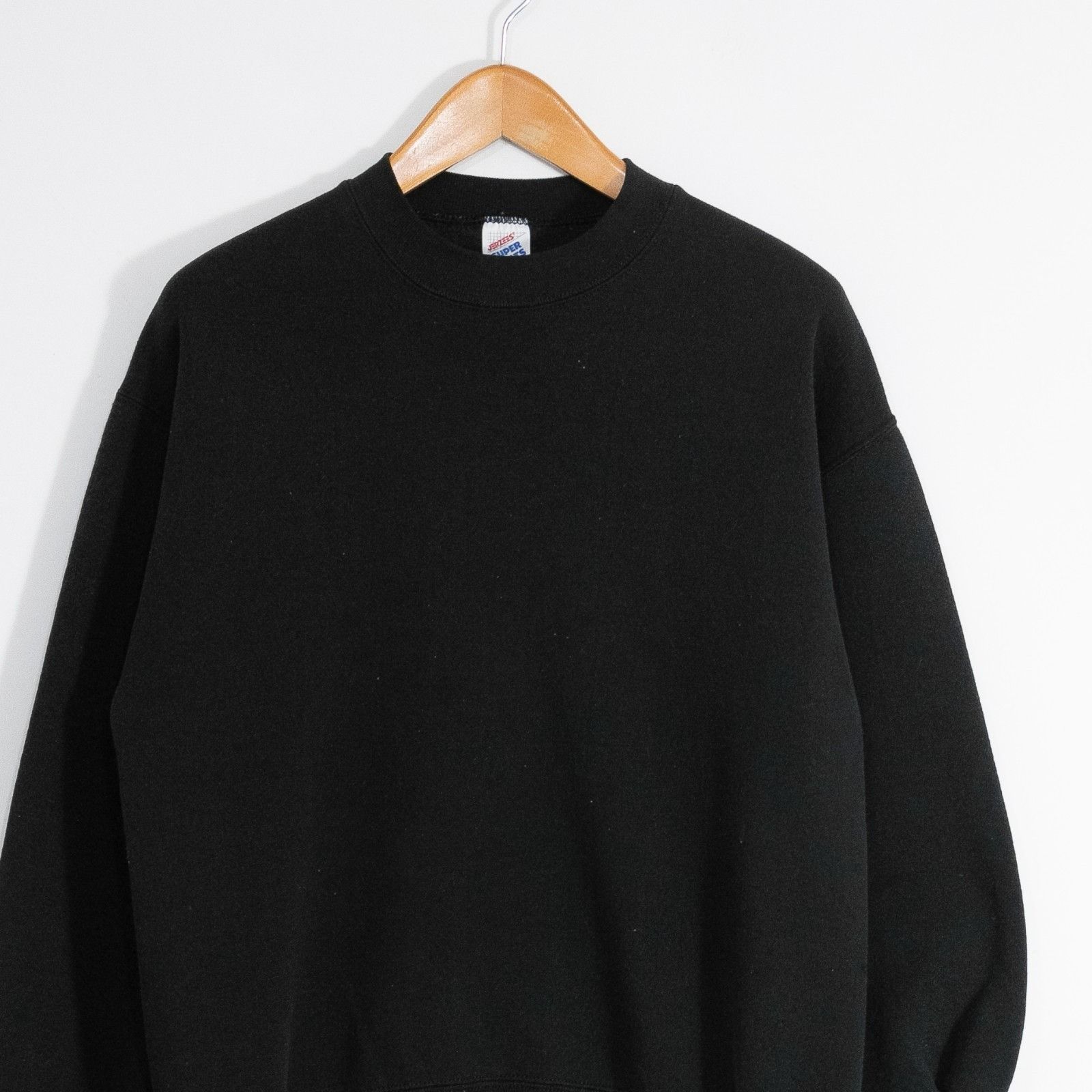 Jerzees Vintage 90s Jerzees Blank Sweatshirt Large Black Distressed Size US L / EU 52-54 / 3 - 2 Thumbnail
