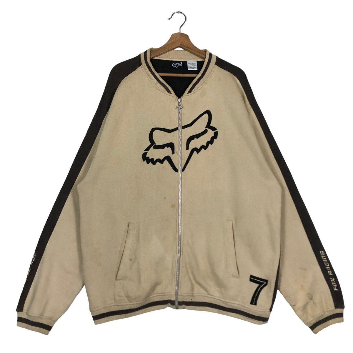 Japanese Brand 🔥Rich Brown - 90’s Bomber Jacket Fox Racing Big Logo Size US L / EU 52-54 / 3 - 1 Thumbnail