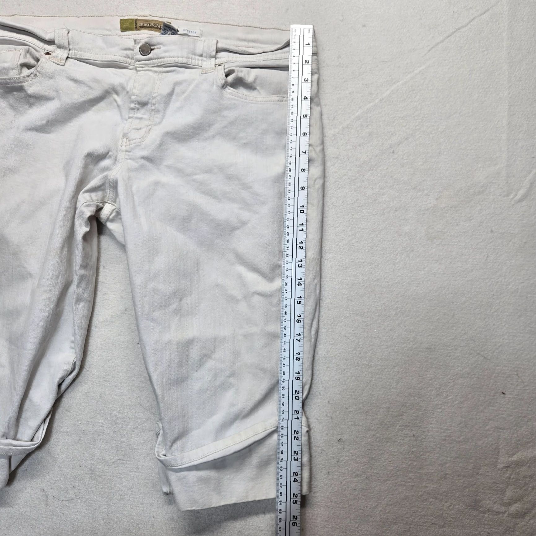 Old Navy Old Navy Women's Plus Size Crop Straight Leg Jeans 18 White Stretch Denim Summer casual Size 40" / US 18 - 6 Thumbnail