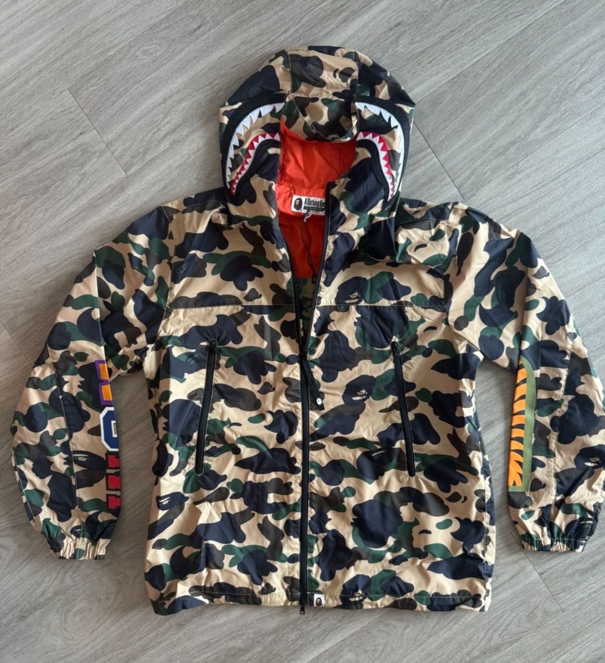 Bape Bape Yellow Camo Shark Windbreaker Size US XL / EU 56 / 4 - 1 Thumbnail