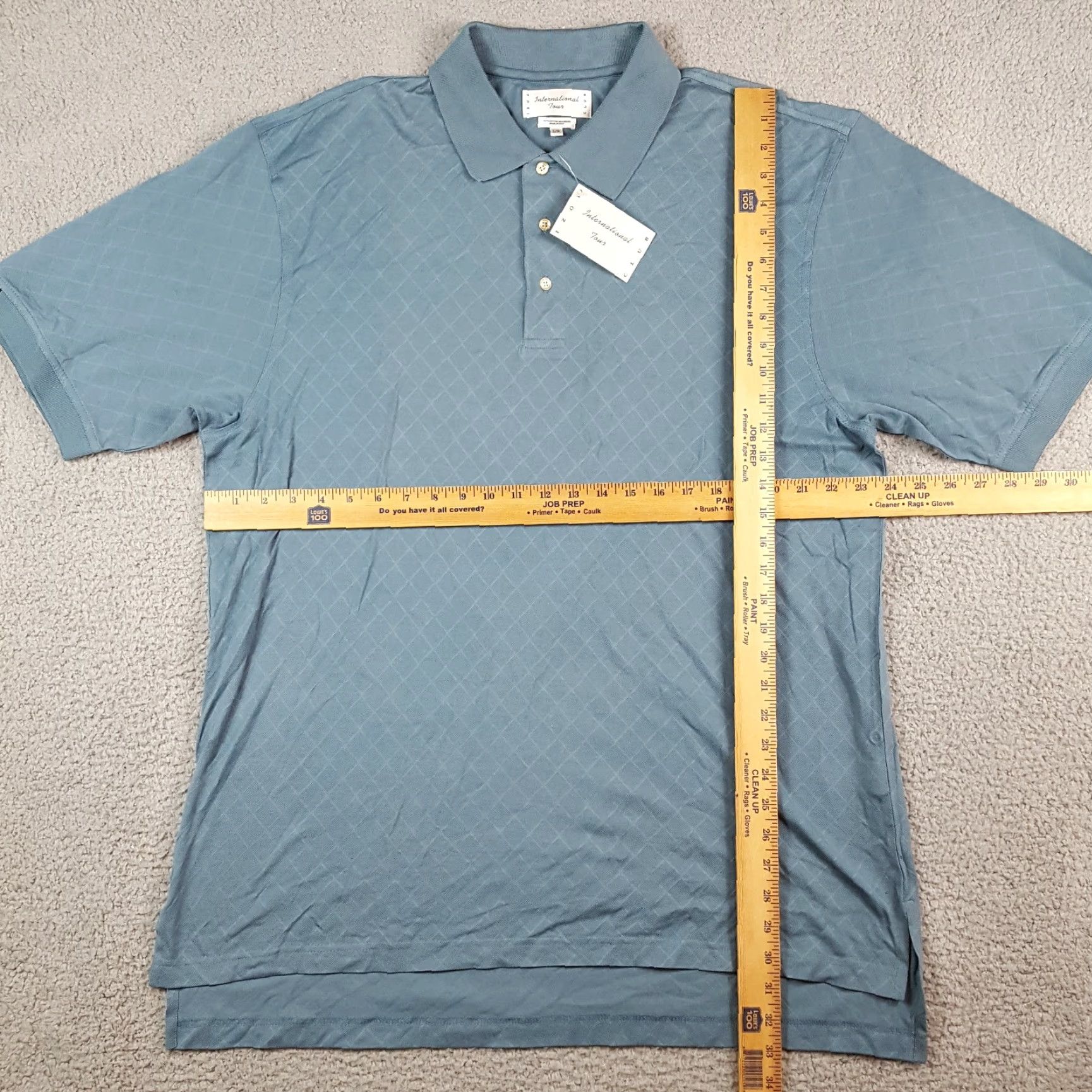 Izod VINTAGE IZOD Polo Shirt Men’s Golf Collared Button-Front Short Sleeve Blue Argyle Diamond Size L / 90s Preppy Grunge Surf Beach Classic Style Size US L / EU 52-54 / 3 - 8 Thumbnail
