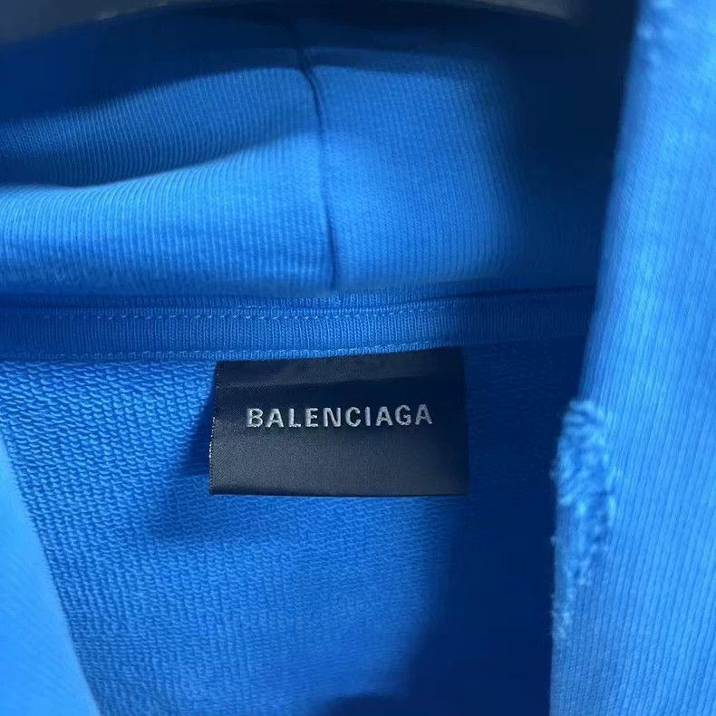 Balenciaga Balenciaga Blue Logo Print Casual Hoodie-2506 Size US S / EU 44-46 / 1 - 3 Thumbnail