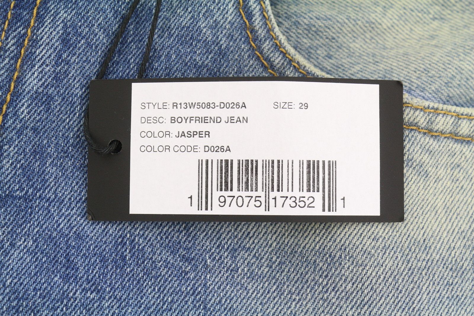R13 BOYFRIEND 29 Jasper Cropped Blue Jeans 90046 Size 29" - 8 Thumbnail