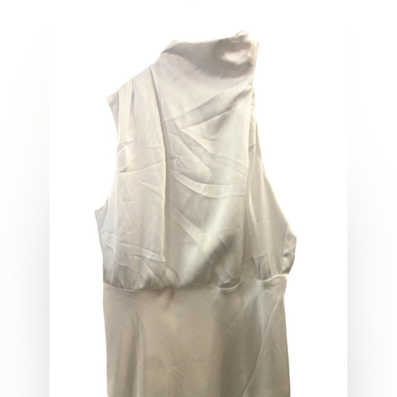 Other Lulu Greta Champagne Crinkle Satin Mock Neck Sleeveless Midi Size L / US 10 / IT 46 - 6 Thumbnail