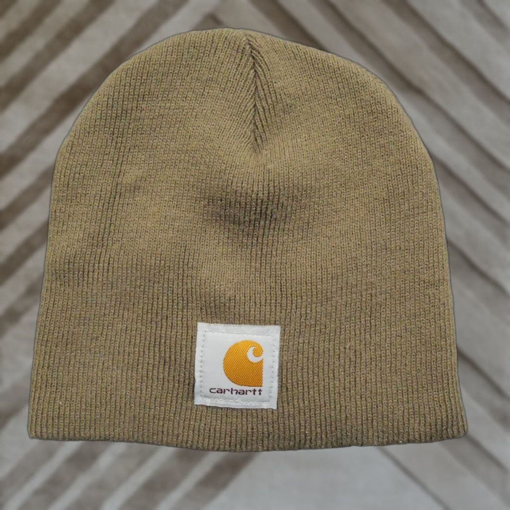 Carhartt VINTAGE Carhartt Beanie Hat Brown Green Ribbed Knit Adult Size ONE SIZE - 1 Thumbnail