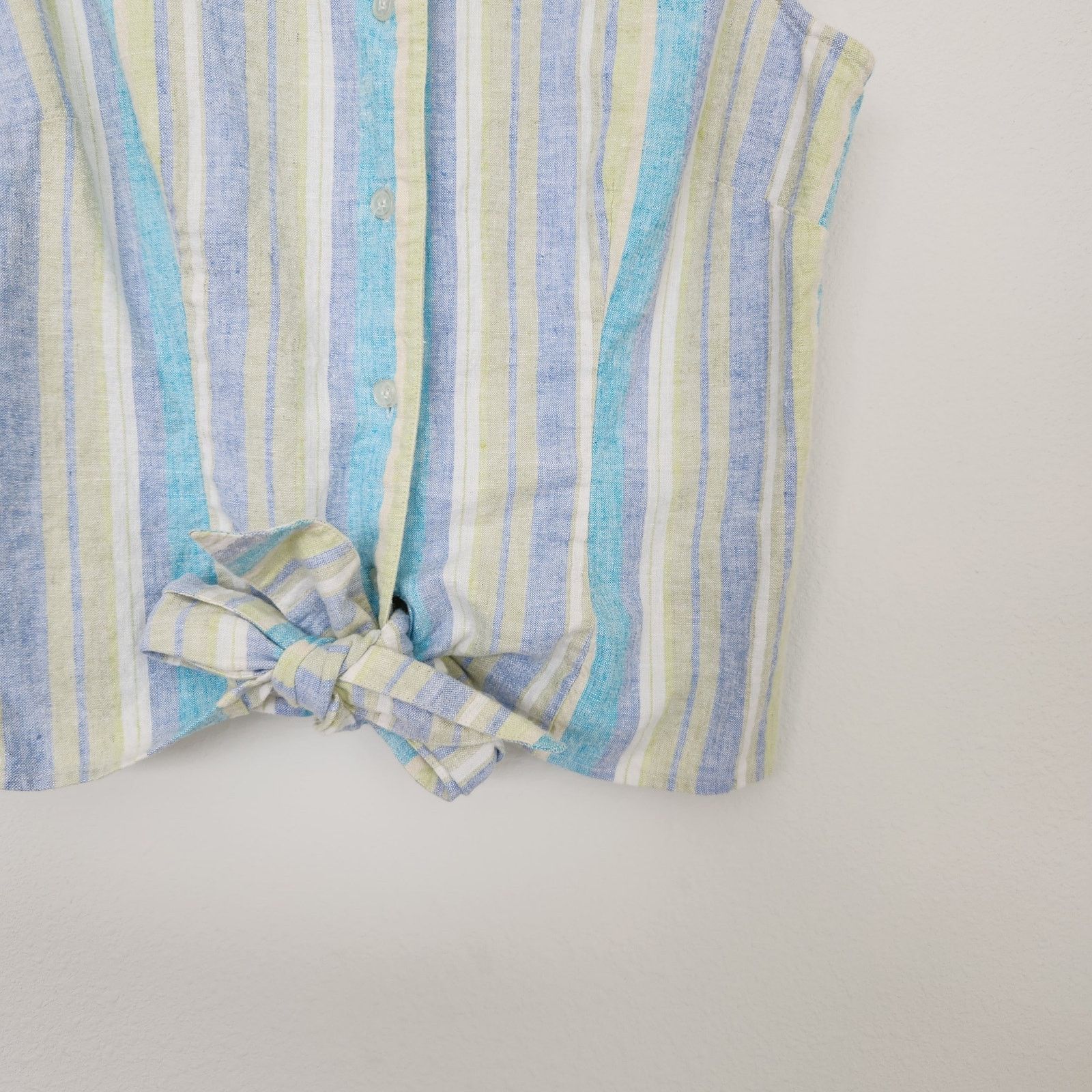 Vintage Vintage Pastel Purple Striped Linen Button Down Top S Size S / US 4 / IT 40 - 3 Thumbnail