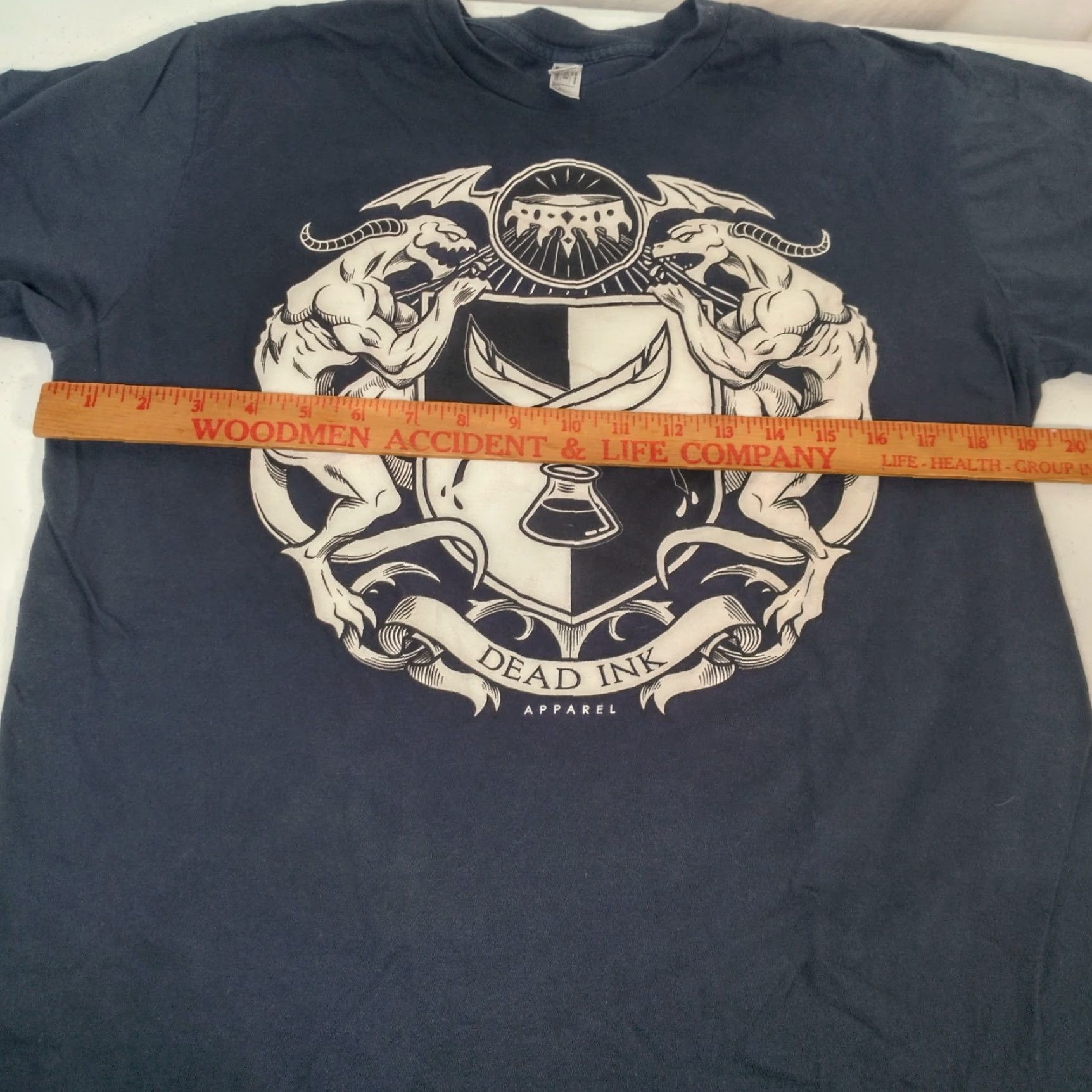 Vintage VINTAGE Dead Ink Apparel Shirt Gargoyle Streetwear Blue Short Sleeve L Adult Crew Neck Cotton T-Shirt Men Size US L / EU 52-54 / 3 - 5 Thumbnail