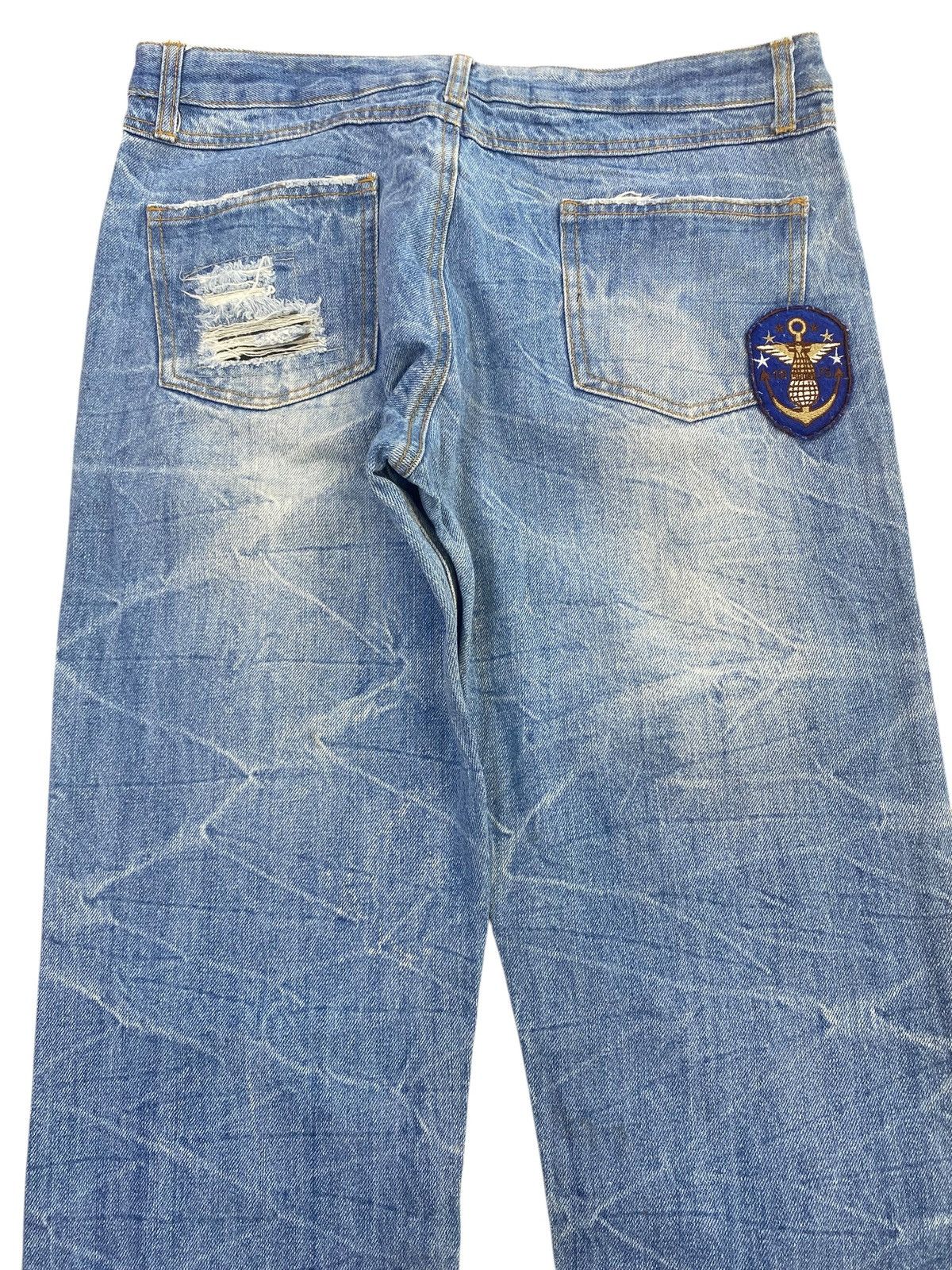 Japanese Brand Japanese Brand Patchwork Distressed Style Loose Jeans Size US 31 - 4 Thumbnail