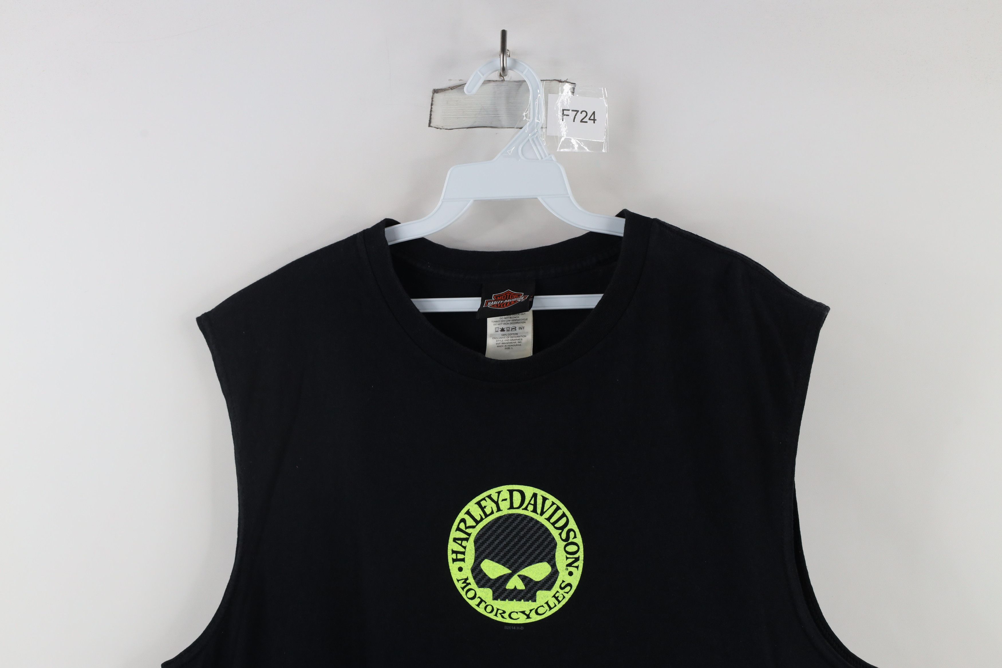 Harley Davidson × Vintage Vintage Y2K Harley Davidson Spell Out Skull Muscle T-Shirt Size US L / EU 52-54 / 3 - 2 Thumbnail