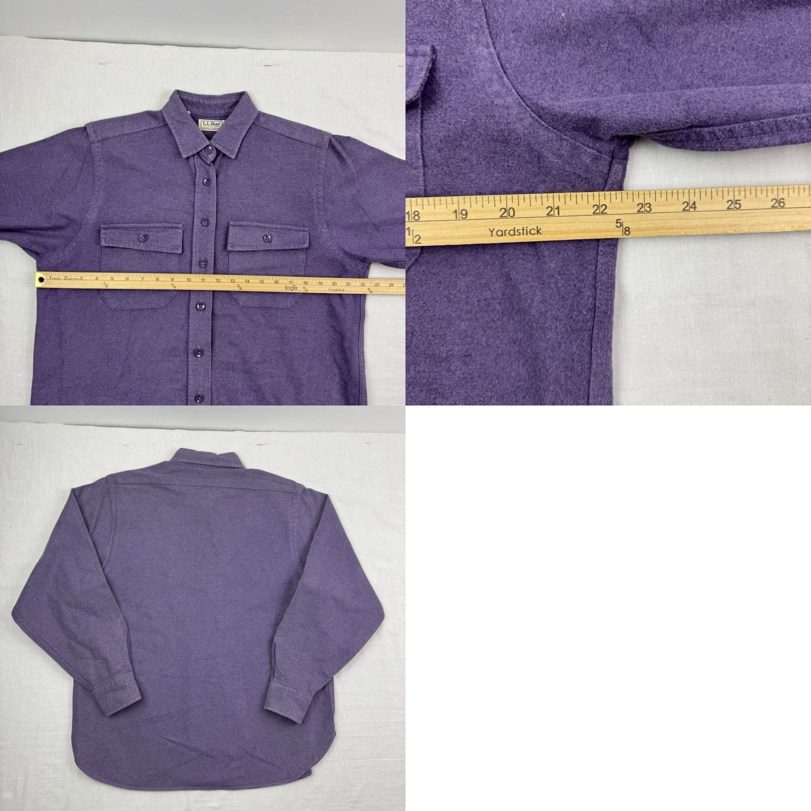 Vintage VINTAGE L.L. Bean Chamois Shirt Womens 12 Button-Up Long Sleeve Collared Purple 100% Cotton USA Outdoor Classic 90s Boys? Size XL / US 12-14 / IT 48-50 - 8 Thumbnail