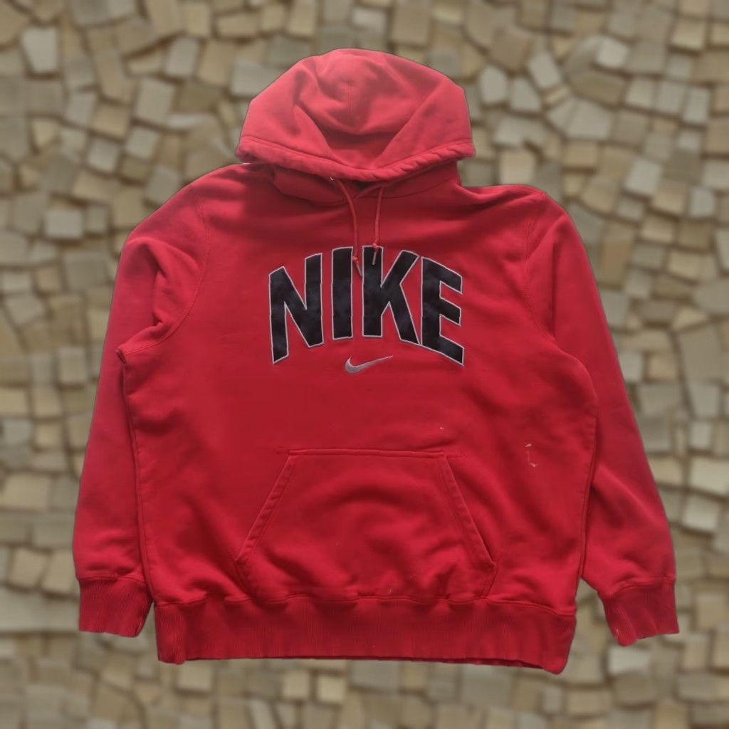 Nike VINTAGE Nike Y2K VTG PATCH EMBROIDERED DISTRESSED RED HOODIE SWEATSHIRT MEN 2XL Size US XXL / EU 58 / 5 - 1 Thumbnail