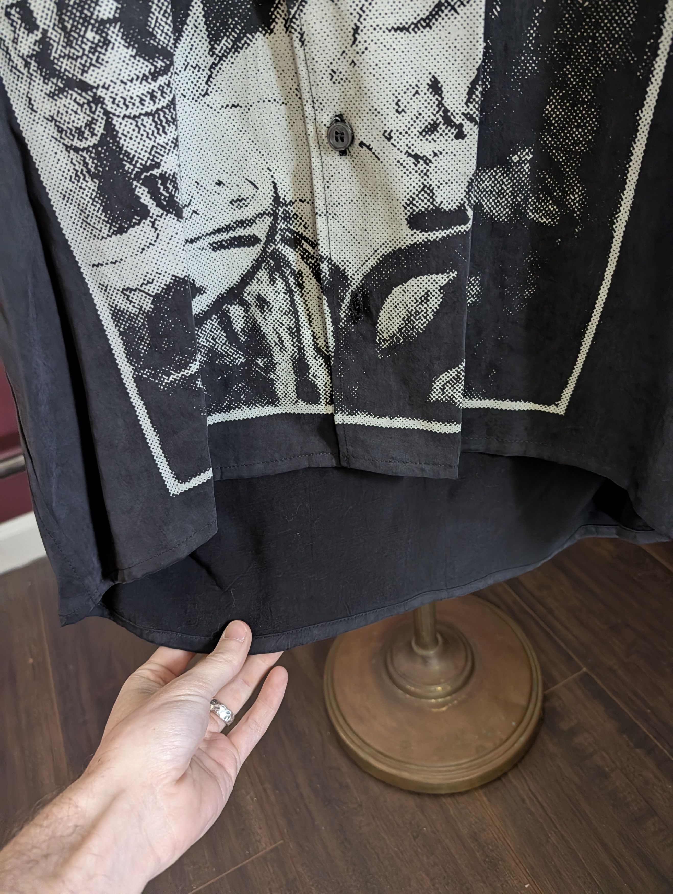 Enfants Riches Deprimes RARE Night/Mourning black tencel heavy camp collar shirt Size US S / EU 44-46 / 1 - 9 Thumbnail