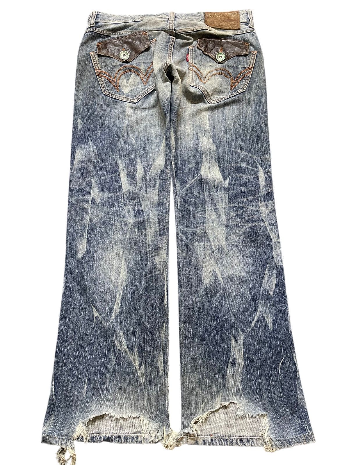 Edwin Vintage Edwin 503 Mud Wash Faded Distress Baggy Jeans Size US 34 / EU 50 - 2 Thumbnail