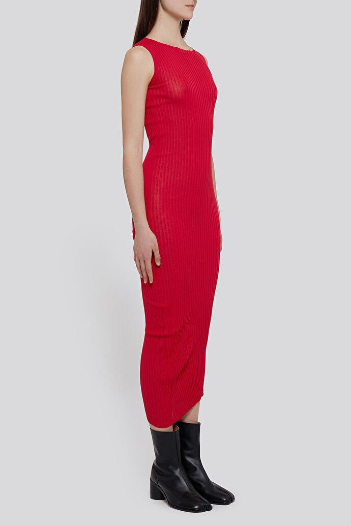 Maison Margiela o1y0625 Midi Dress in Red Size M / US 6-8 / IT 42-44 - 2 Thumbnail