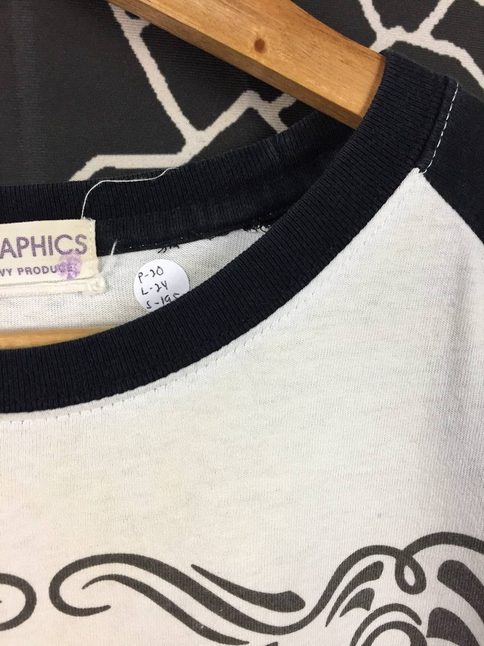 Vintage T-Graphics By Navy Produce Rowdy Bikers MC Raglan Tee Size US M / EU 48-50 / 2 - 9 Thumbnail