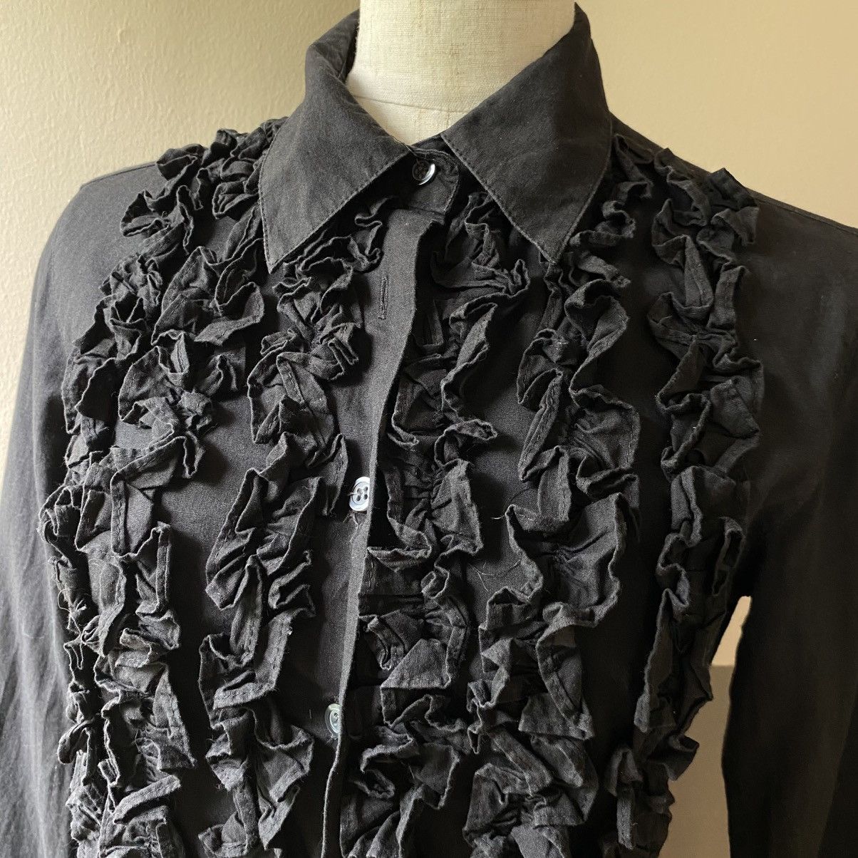 Seditionaries SEXY DYNAMITE Y2K Punk Black Ruffled Long Sleeve Blouse Size S / US 4 / IT 40 - 16 Thumbnail