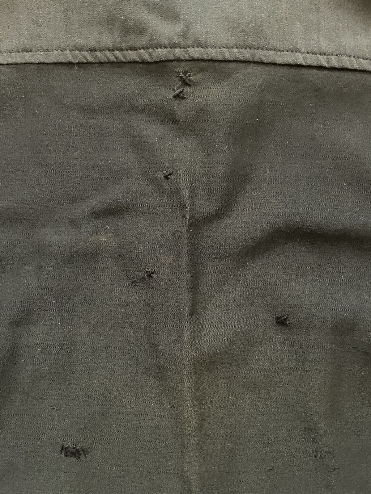 Bode Grail Bode Fringe Button Down Shirt Black Faded Repaired Size US L / EU 52-54 / 3 - 4 Thumbnail