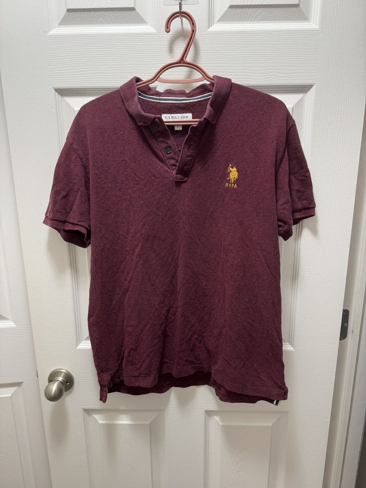 U.S. Polo Assn. Polo U.S. Polo Assn. Burgandy Classic Vintage Collared Size US L / EU 52-54 / 3 - 1 Thumbnail