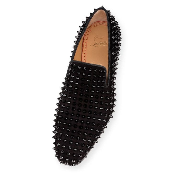 Christian Louboutin o1bcso1str1024 Dandelion Spikes Flat in Black Size US 12 / EU 45 - 3 Thumbnail