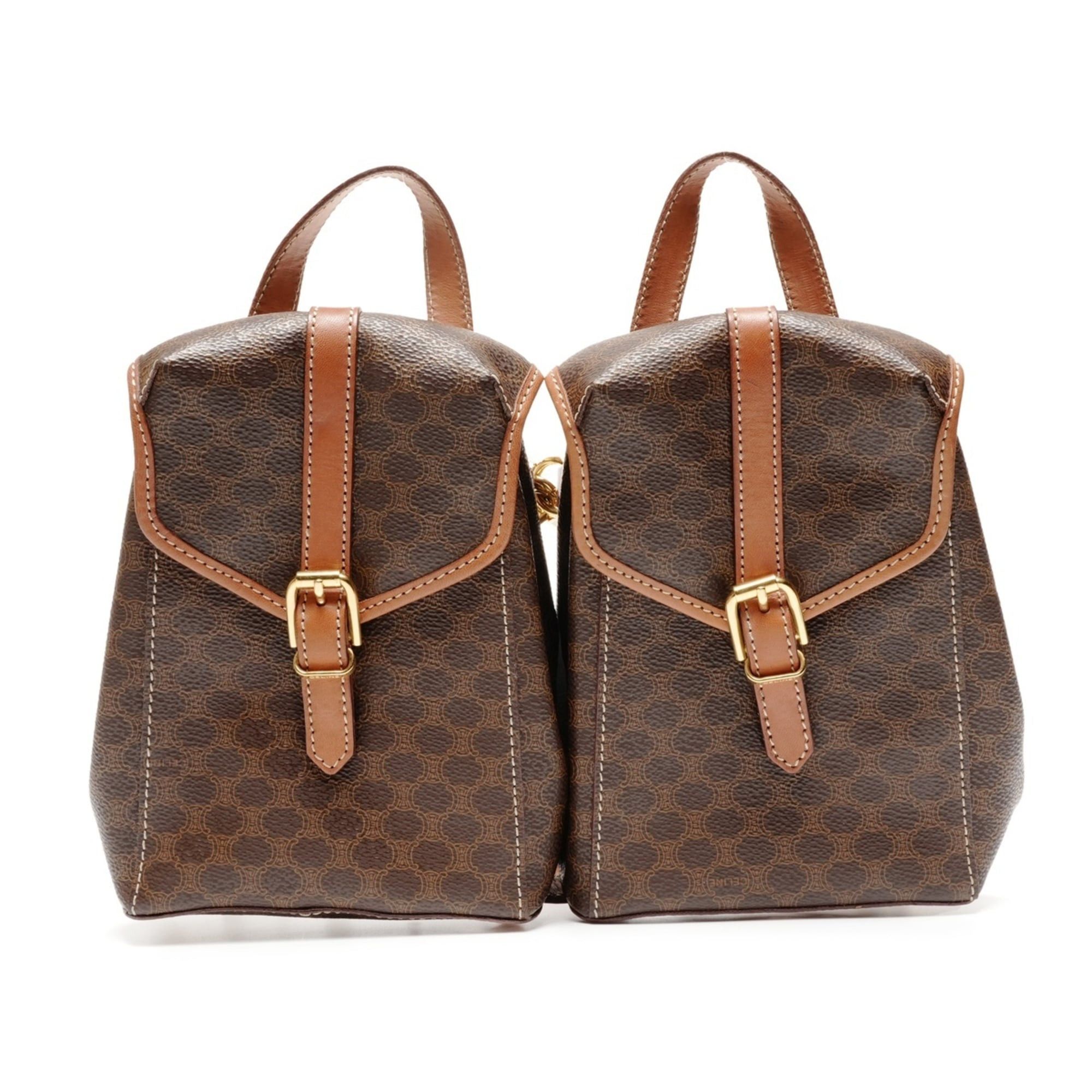 Celine Celine Macadam Twin Backpack/Daypack, Brown, WS25608 Size ONE SIZE - 1 Thumbnail